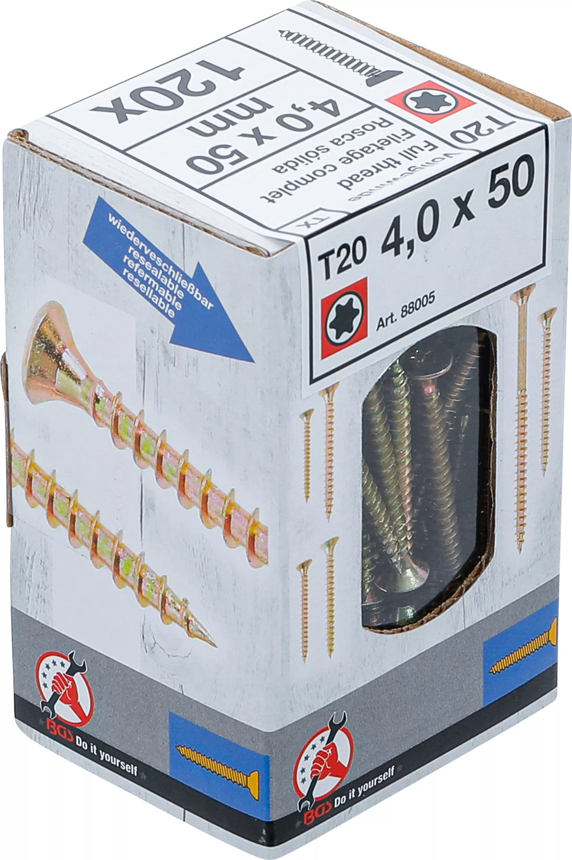 suruburi multifunctionale | Profil T (pentru Torx) T20 | 4,0 x 50 mm | 120 bucati [5]