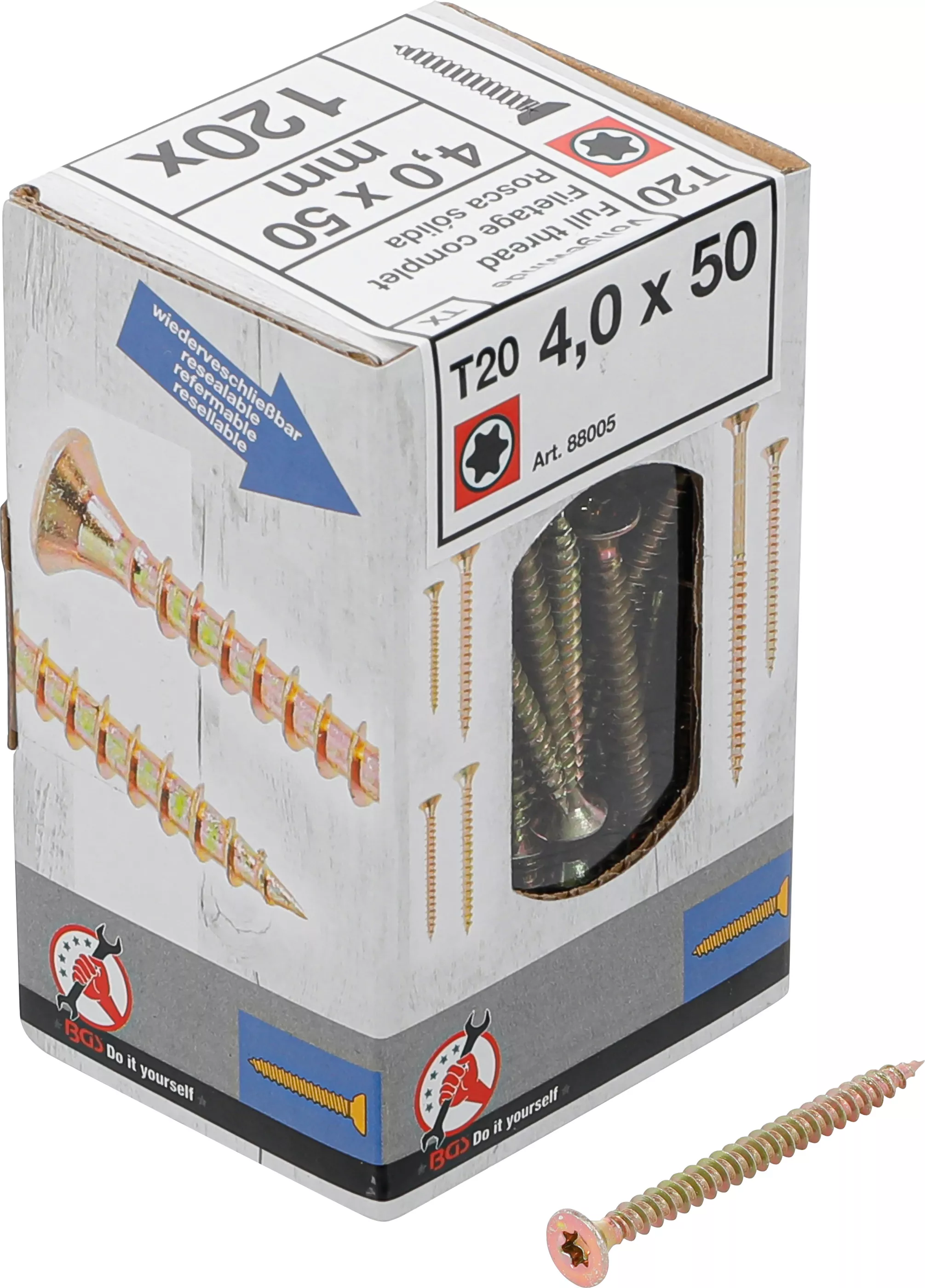 suruburi multifunctionale | Profil T (pentru Torx) T20 | 4,0 x 50 mm | 120 bucati [1]