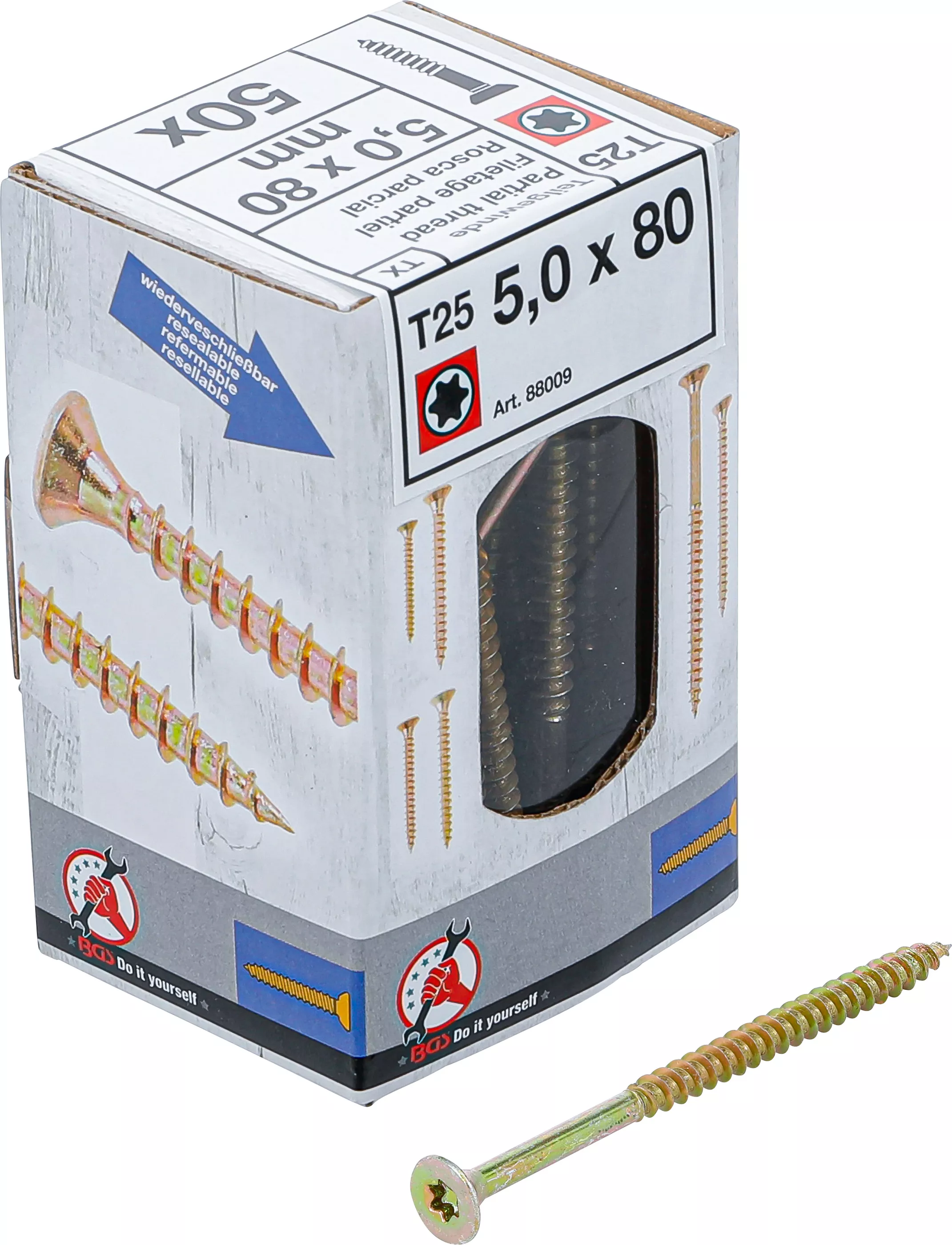 suruburi multifunctionale | Profil T (pentru Torx) T25 | 5,0 x 80 mm | 50 bucati [1]