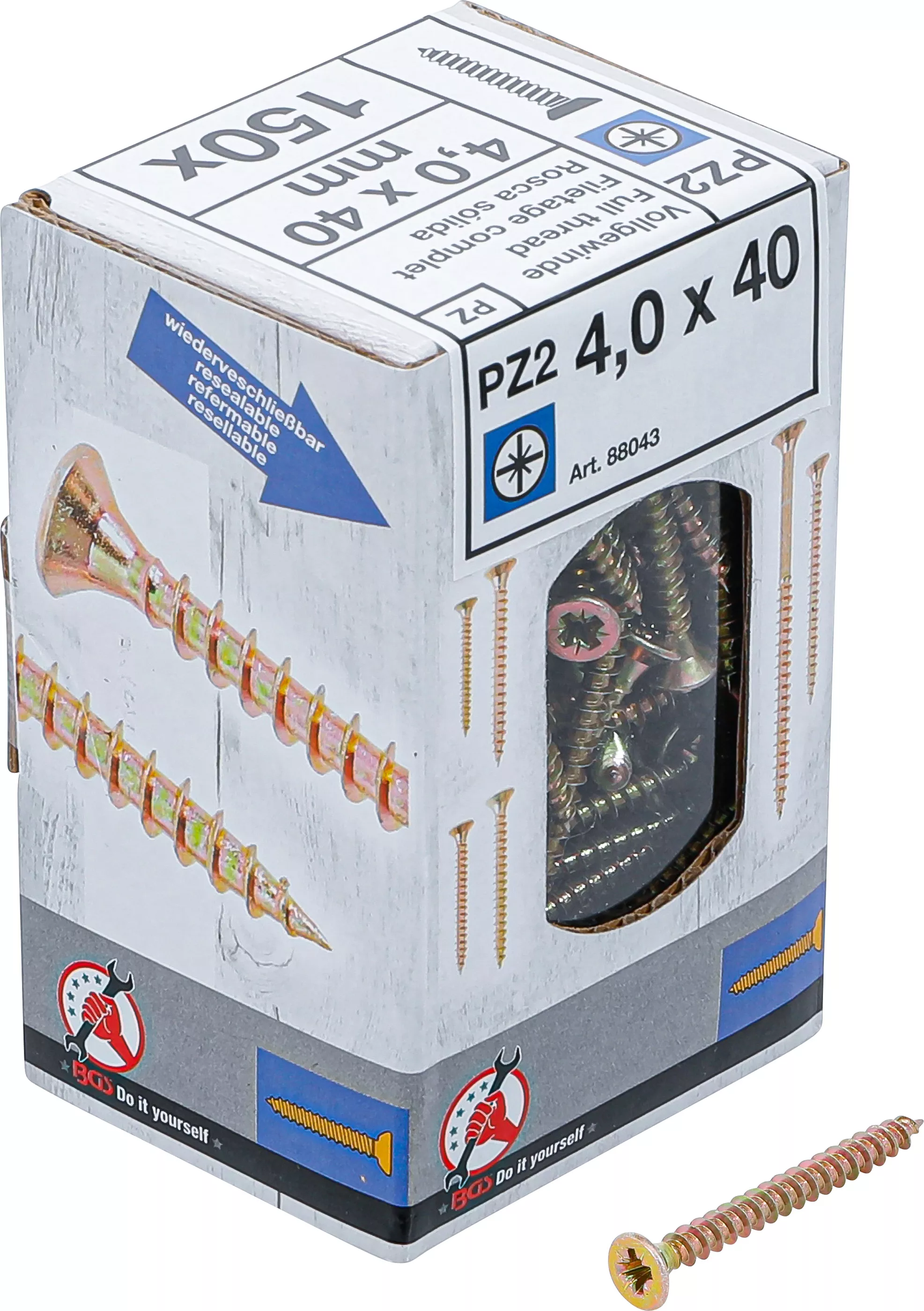suruburi multifunctionale | Cap cruce PZ2 | 4,0 x 40 mm | 150 bucati [1]