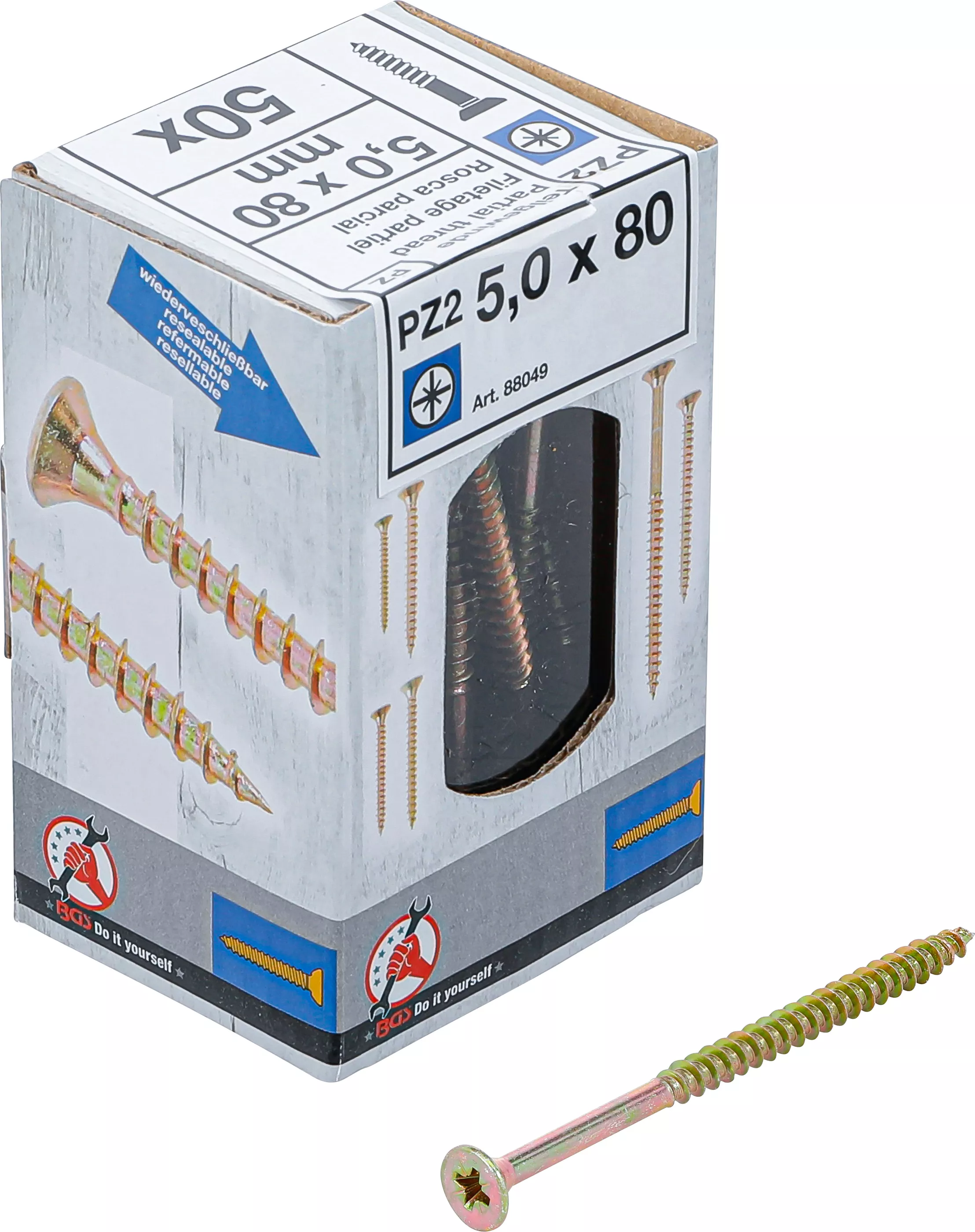 suruburi multifunctionale | Cap cruce PZ2 | 5,0 x 80 mm | 50 bucati [1]