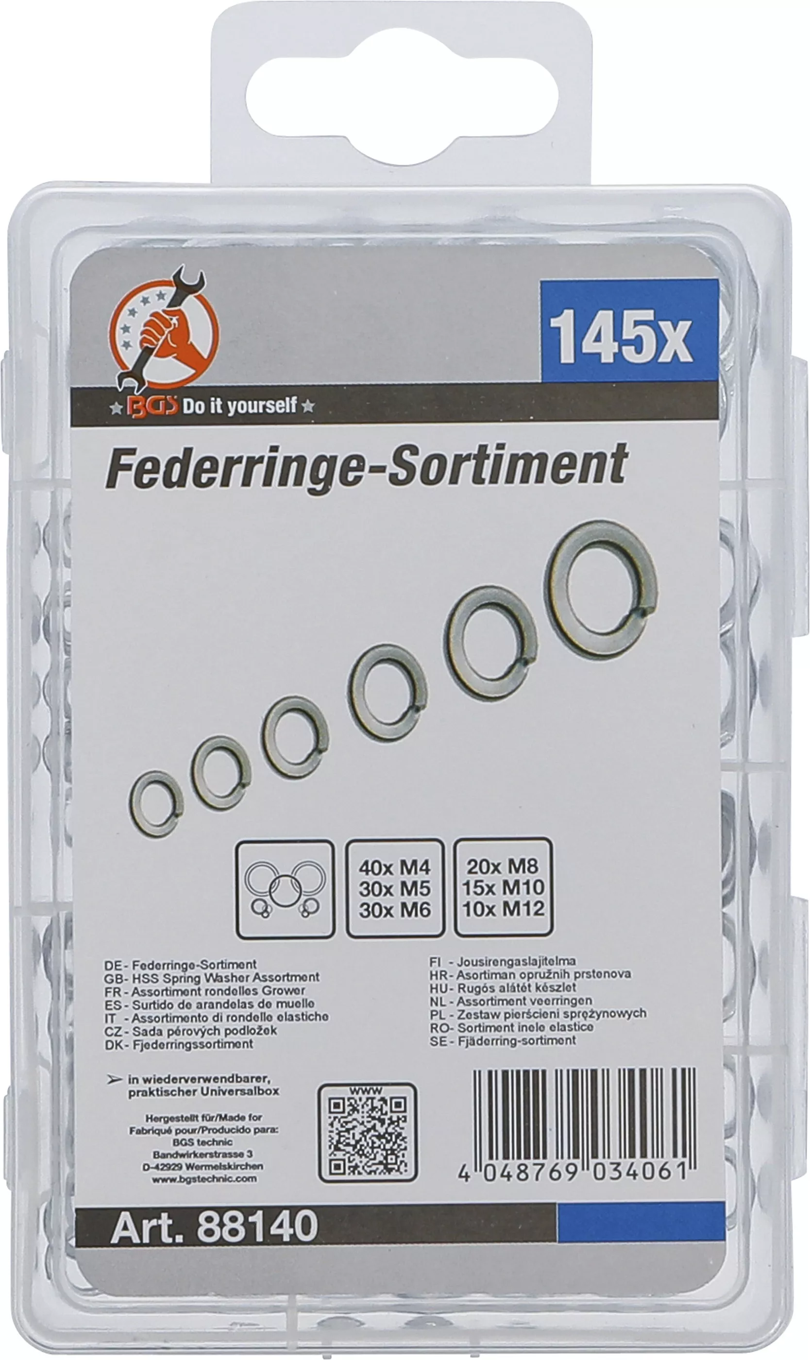 Sortiment inele elastice | M4 - M12 | 145 piese [3]
