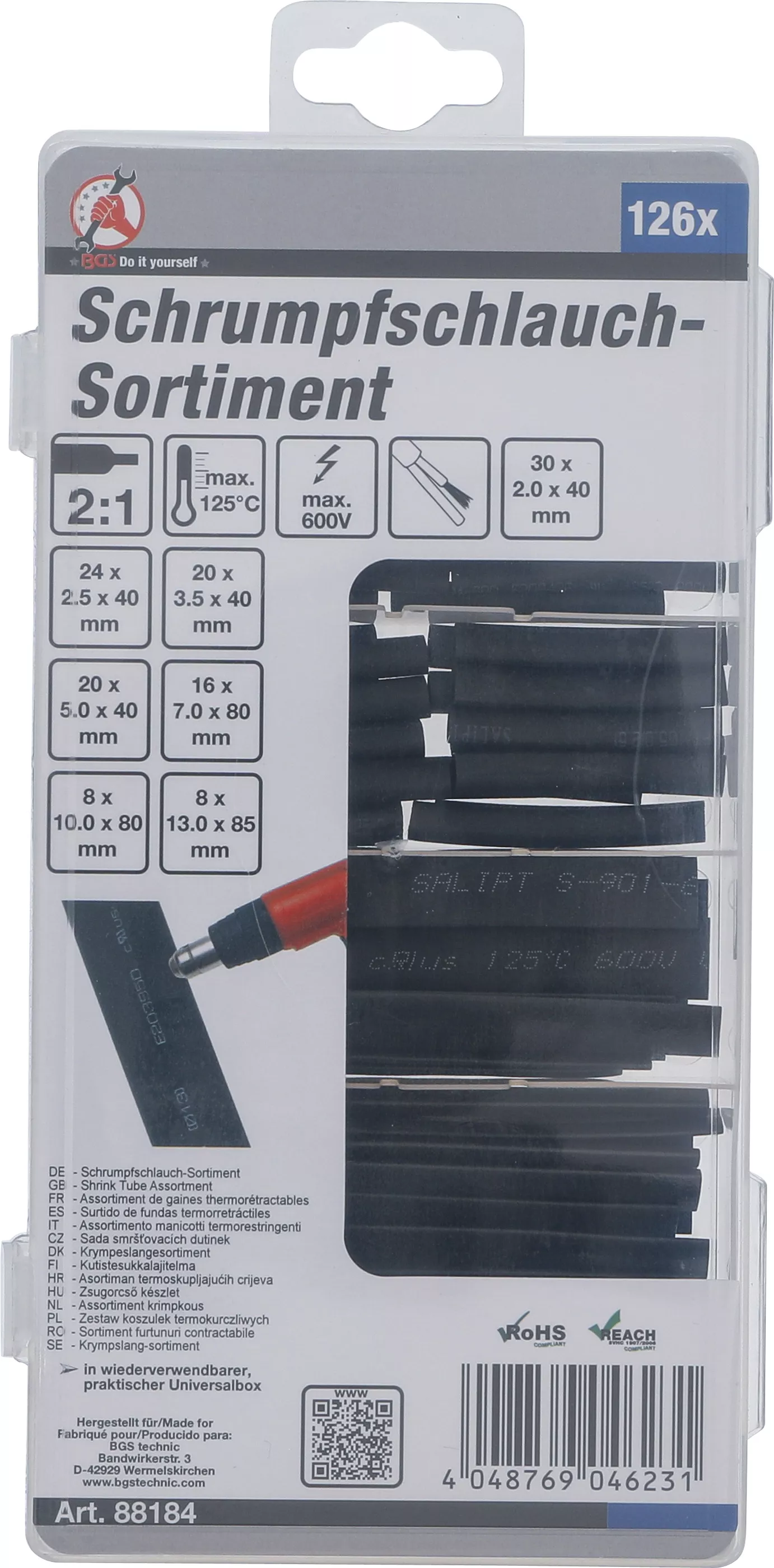 Sortiment furtunuri contractabile | negru | 126 piese [3]