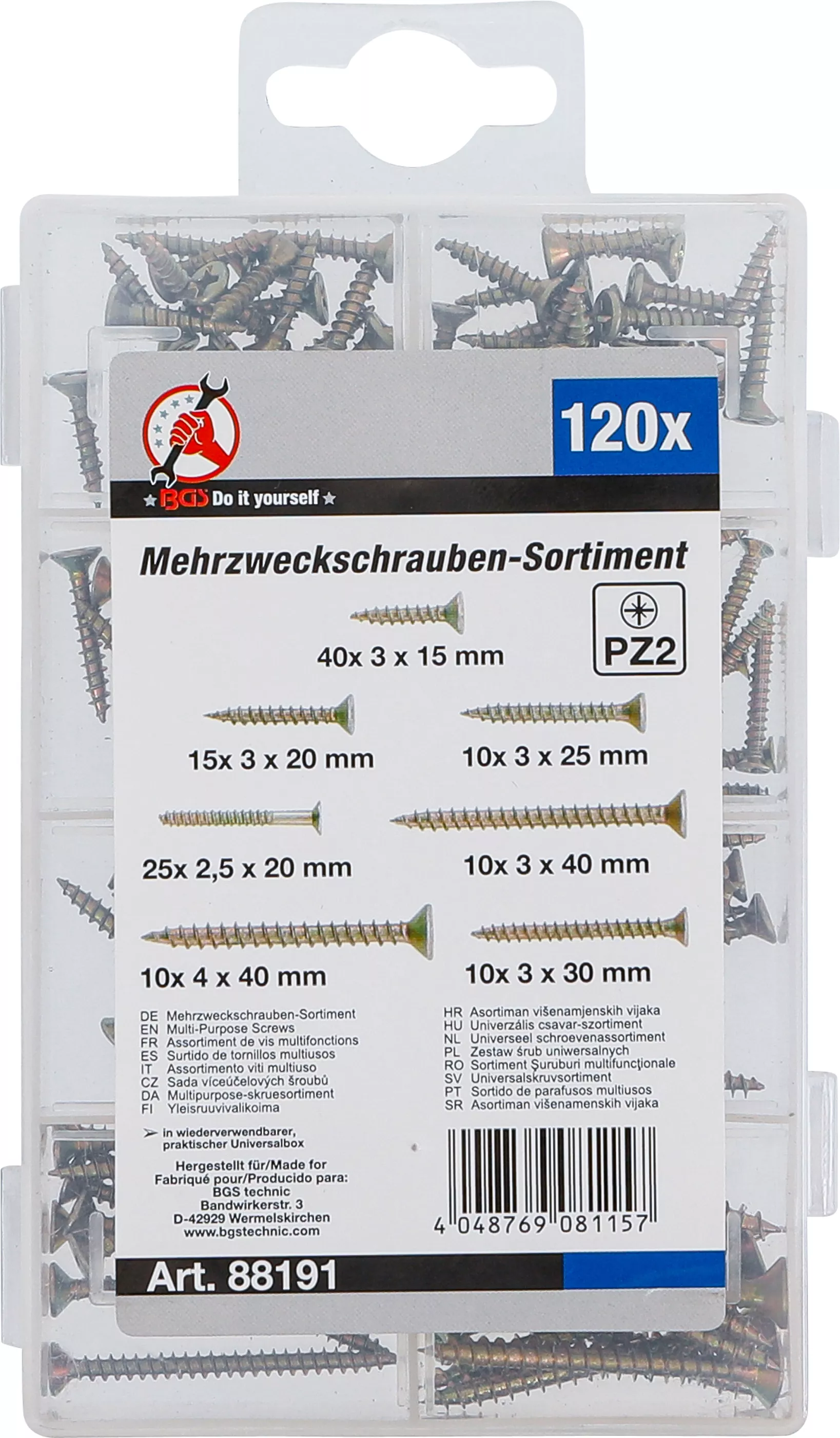 Sortiment suruburi multifunctionale | Cap cruce PZ2 | 120 piase [3]