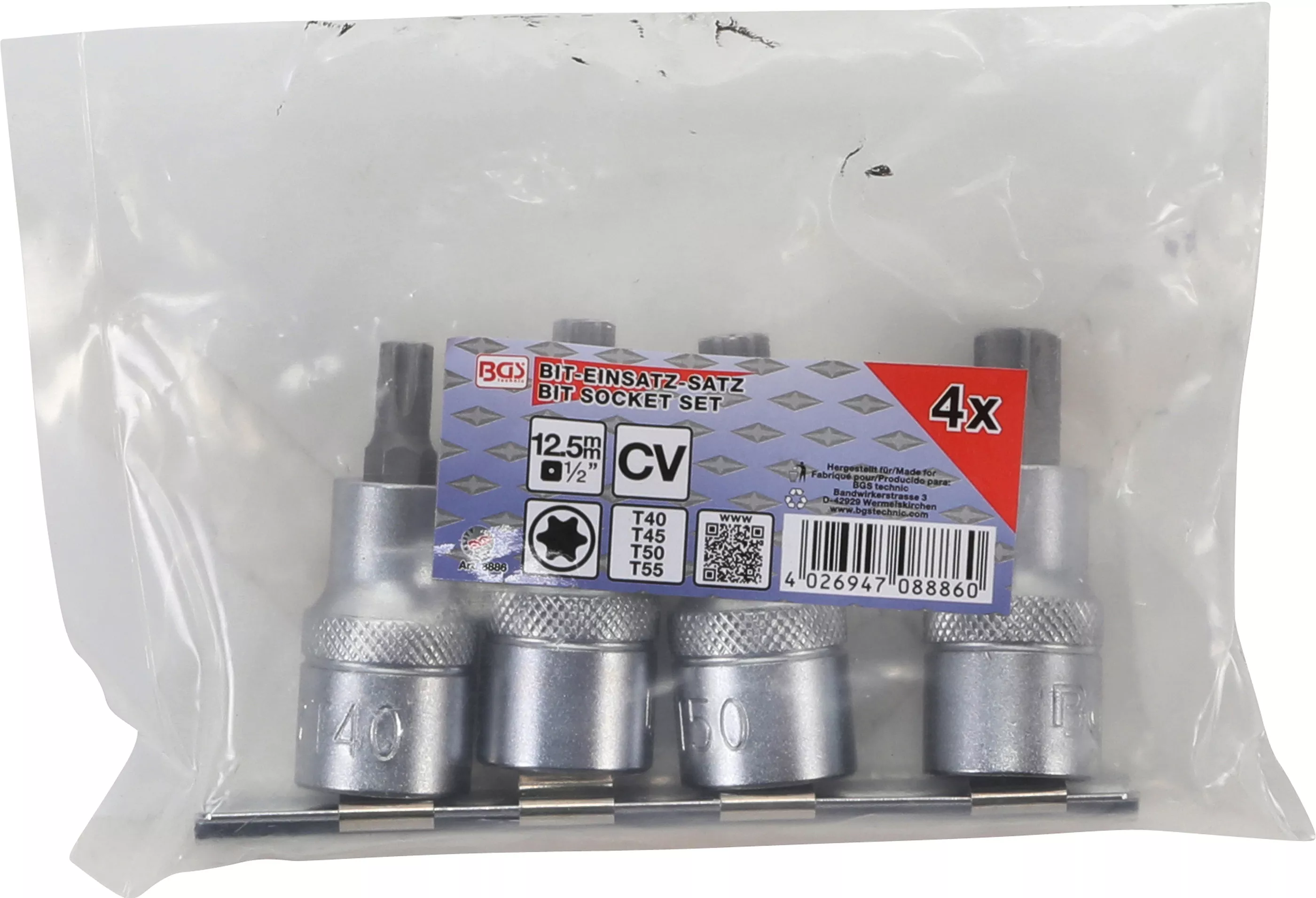 Set biti | 12,5 mm (1/2") | Profil T (pentru Torx) T40 - T55 | 4 piese [2]