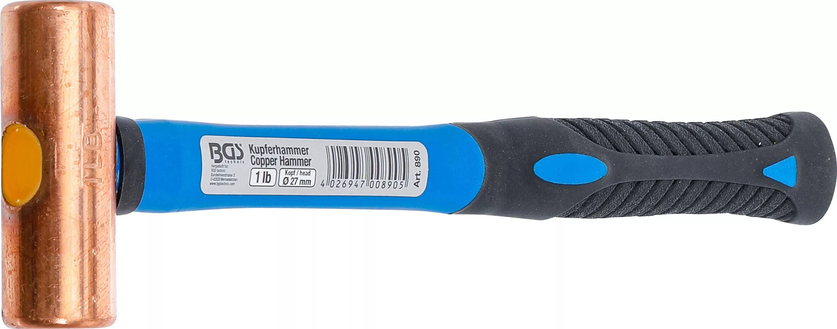 Ciocan de cupru | coada fibra de sticla | o 27 mm | 454 g (1 lb) - Cap [3]
