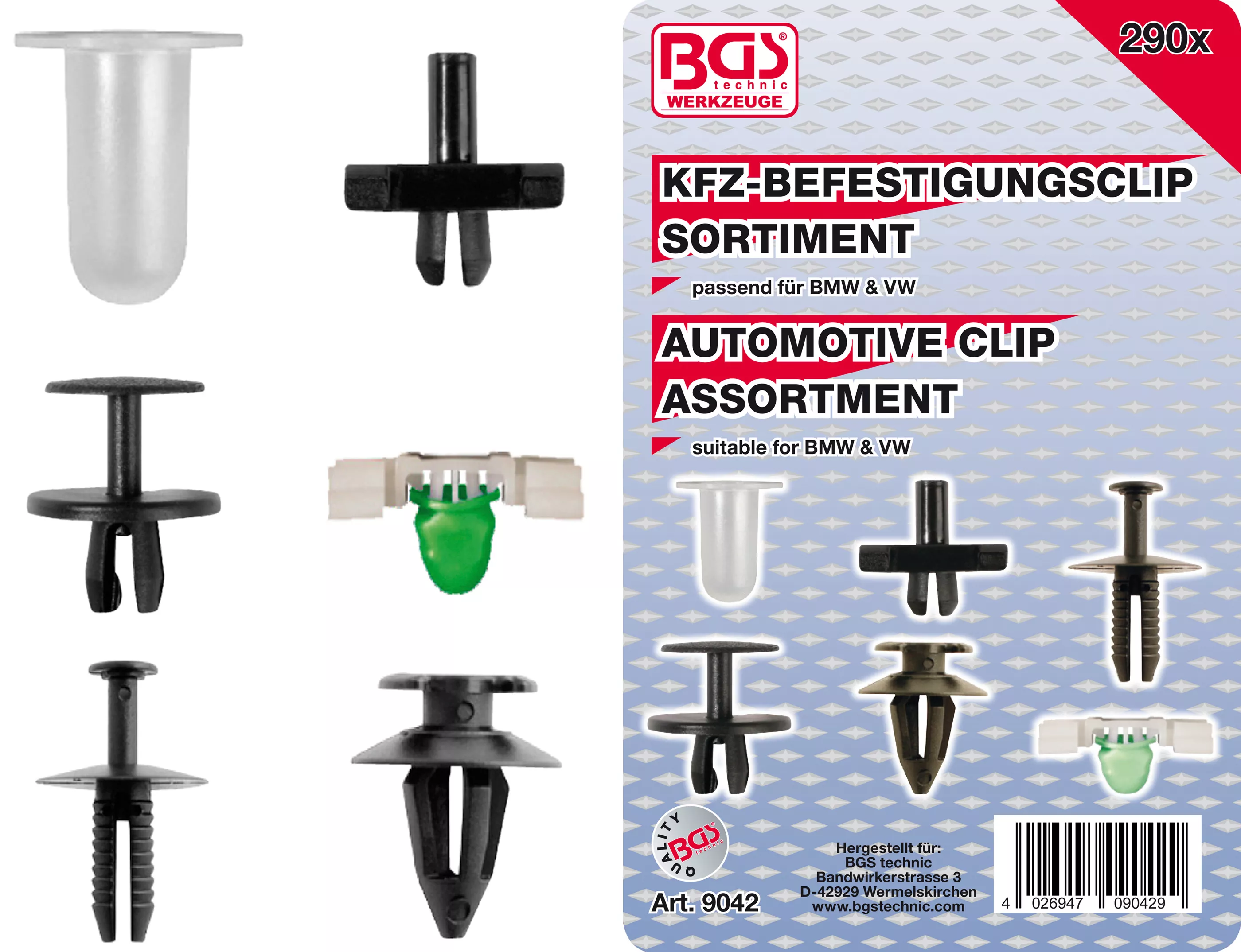 Sortiment cleme fixare autovehicule pentru BMW, VW | 290 piese [1]