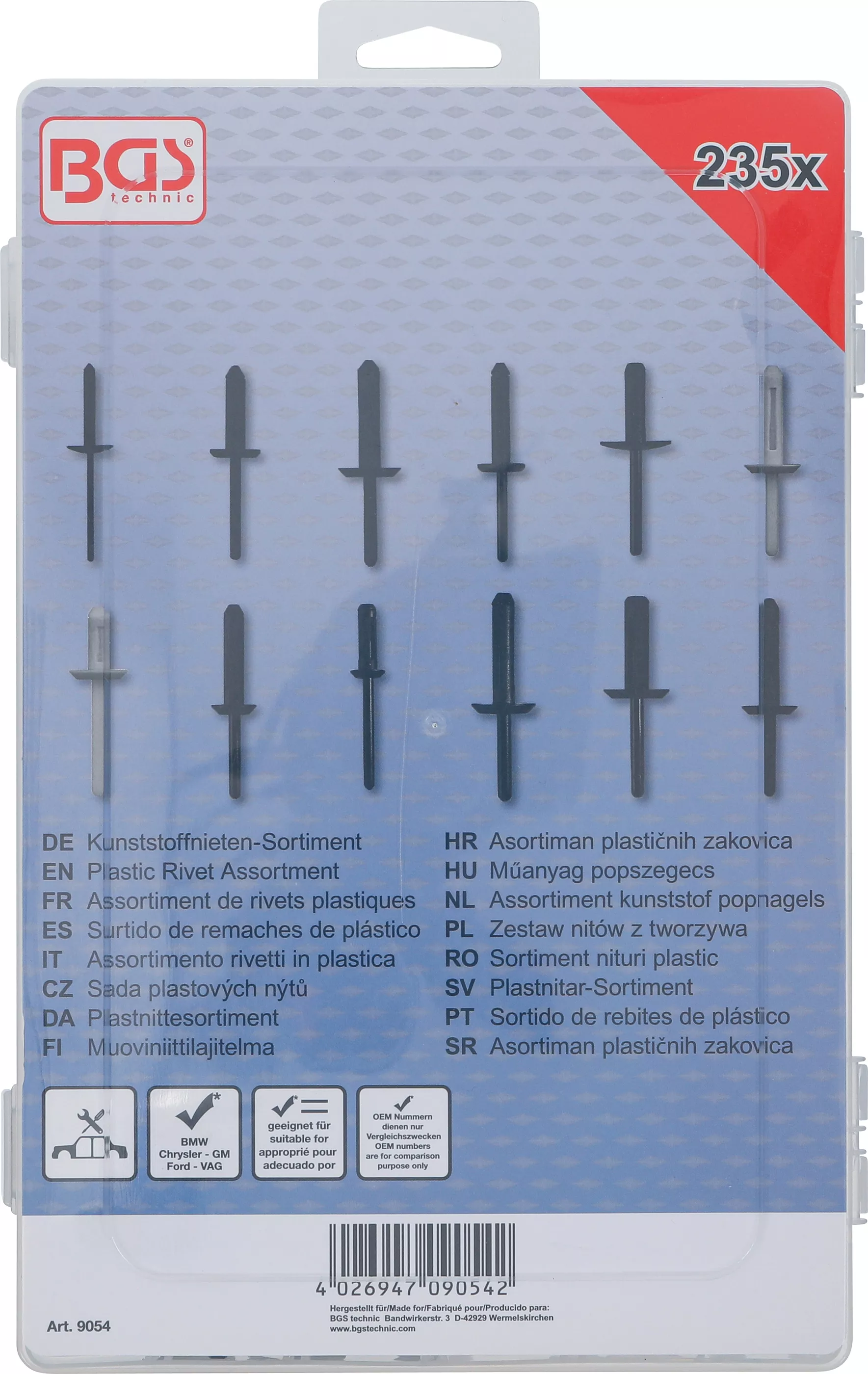 Sortiment nituri plastic | pentru GM, BMW, Chrysler, VW, Ford | 235 piese [3]