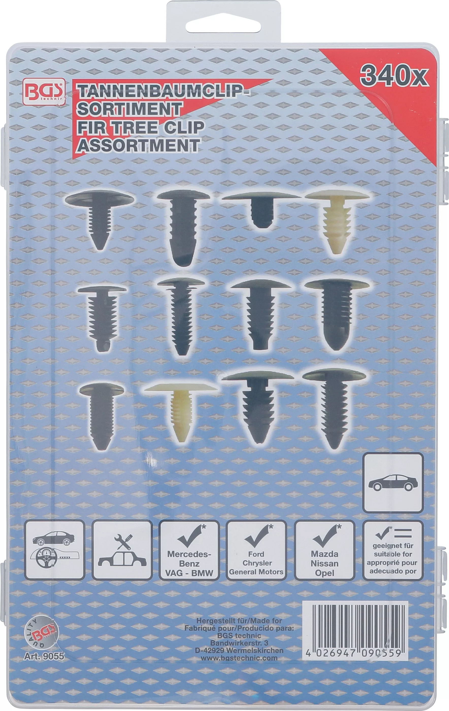Sortiment clipsuri con de brad pentru GM, VW, Chrysler, BMW, Nissan, Ford | 340 piese [3]