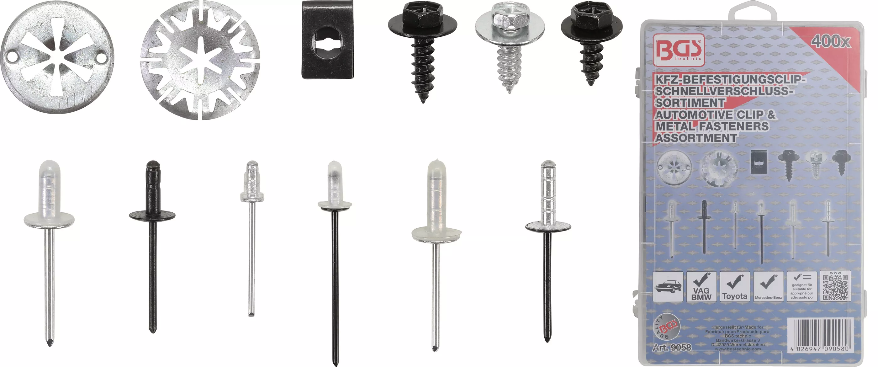 Sortiment cleme fixare autovehicule pentru Audi, VW, Toyota, Mercedes-Benz, BMW | 400 piese [1]