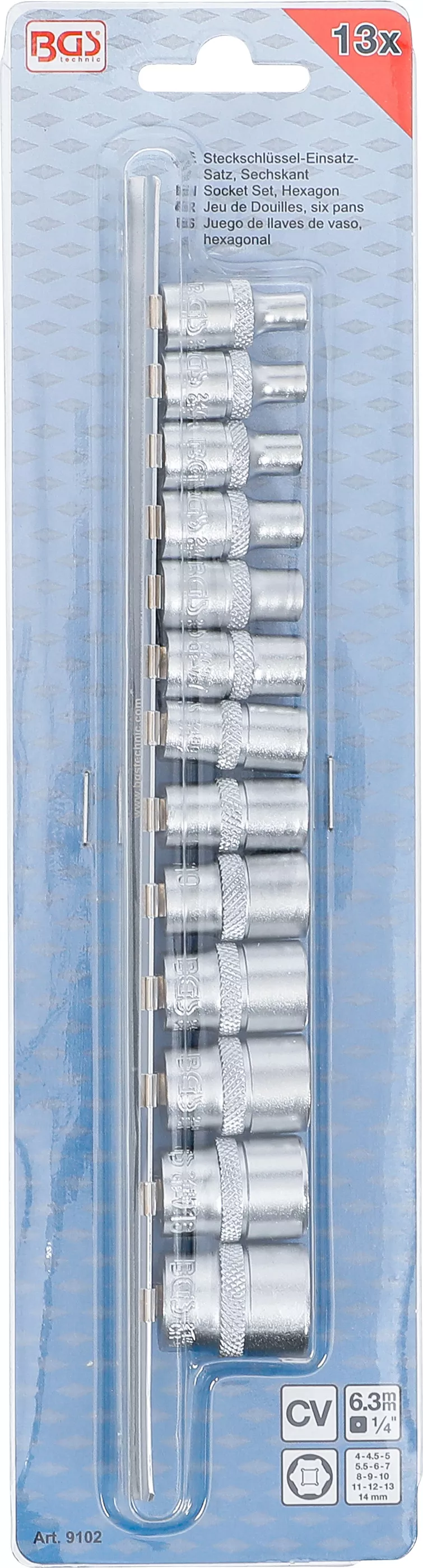 Set chei tubulare, 6 colturi | 6,3 mm (1/4") | 4 - 14 mm | 13 piese [4]
