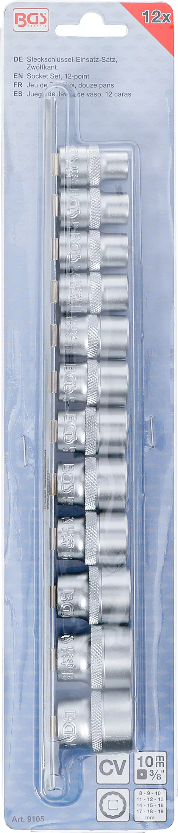 Set chei tubulare, 12 colturi | 10 mm (3/8") | 8 - 19 mm | 12 piese [4]