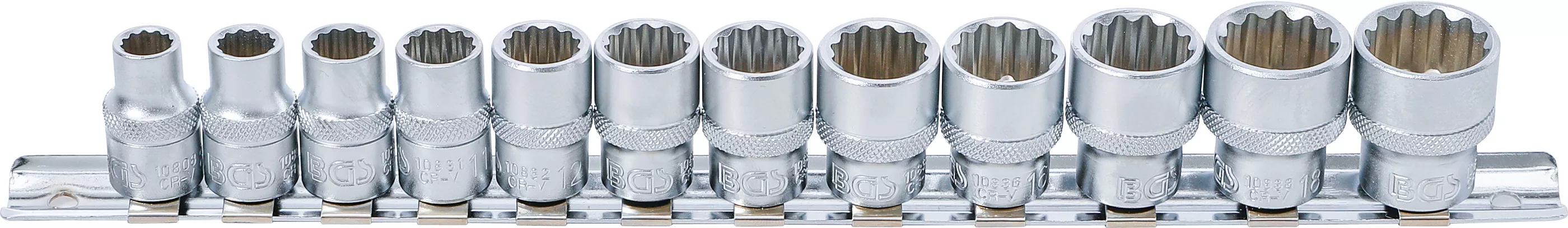 Set chei tubulare, 12 colturi | 10 mm (3/8") | 8 - 19 mm | 12 piese [1]