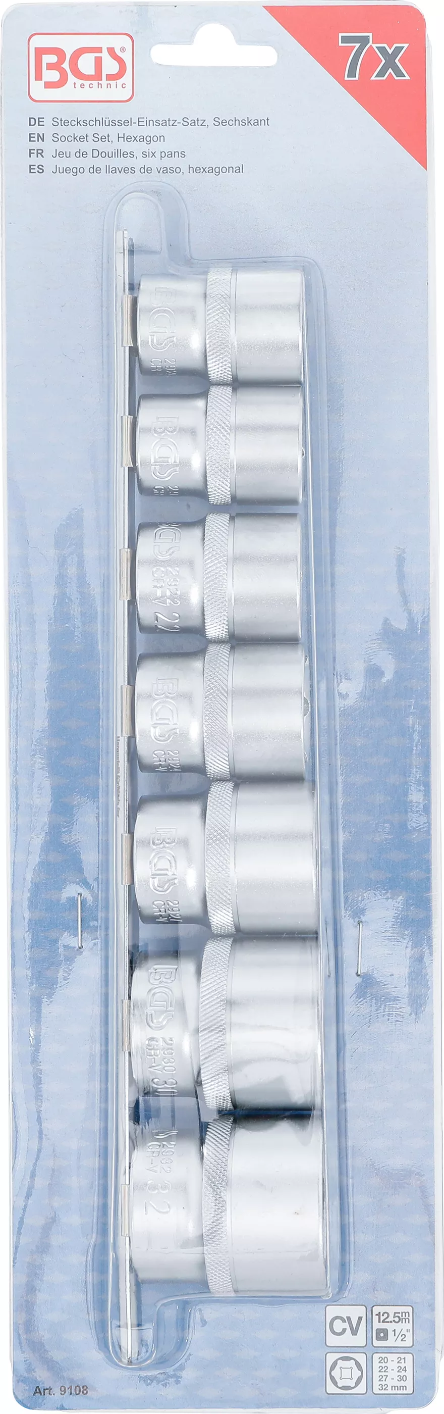 Set chei tubulare, 6 colturi | 12,5 mm (1/2") | 20 - 32 mm | 7 piese [4]