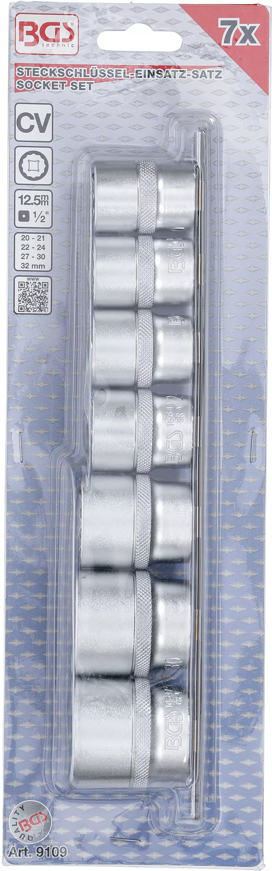 Set chei tubulare, 7 colturi | 12,5 mm (1/2") | 20 - 32 mm | 12 piese [4]
