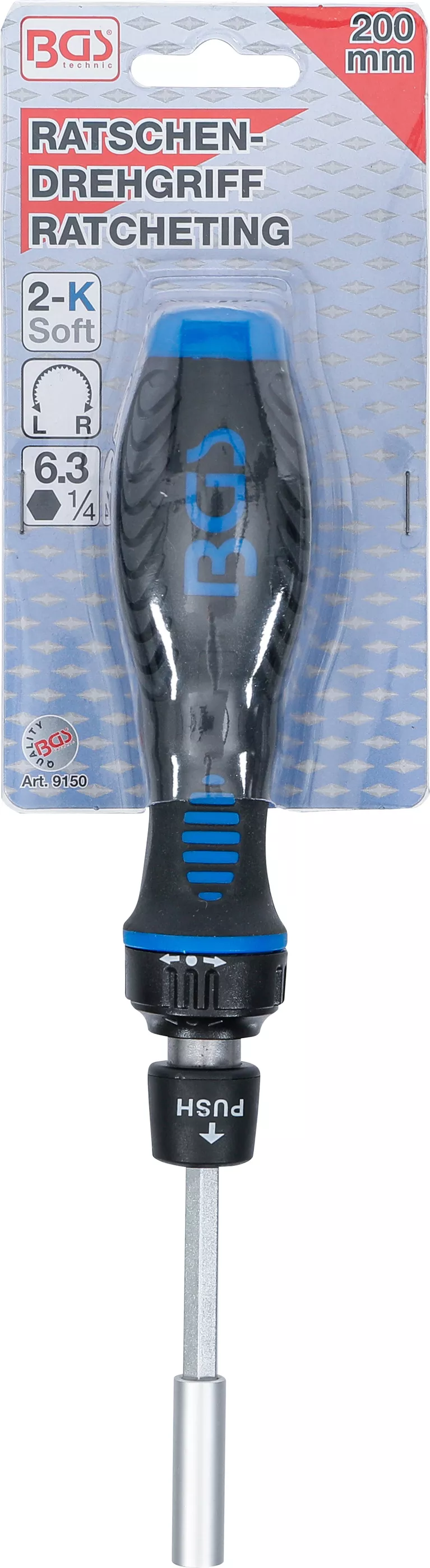 Maner rotitor cu clichet pentru biti, comutabil | Antrenat prin 6 colturi interior 6,3 mm (1/4") [5]