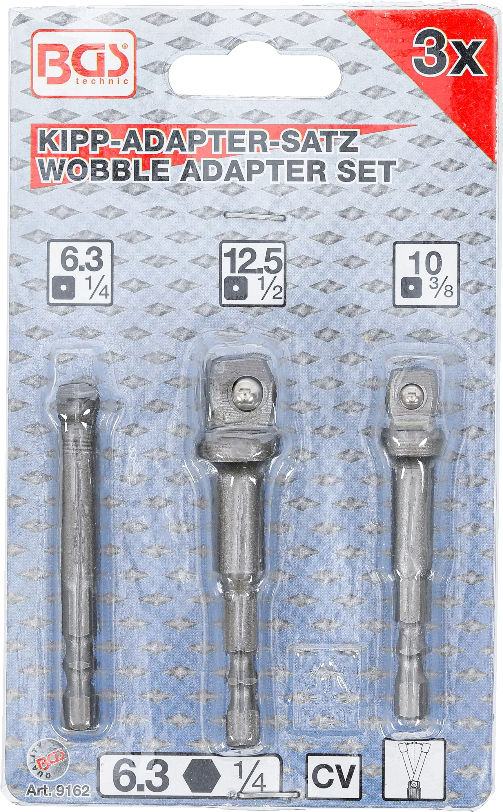 Set adaptoare articulate pentru masina de gaurit | Antrenare 6 colturi exterior 6,3 mm (1/4") | 3 piese [4]