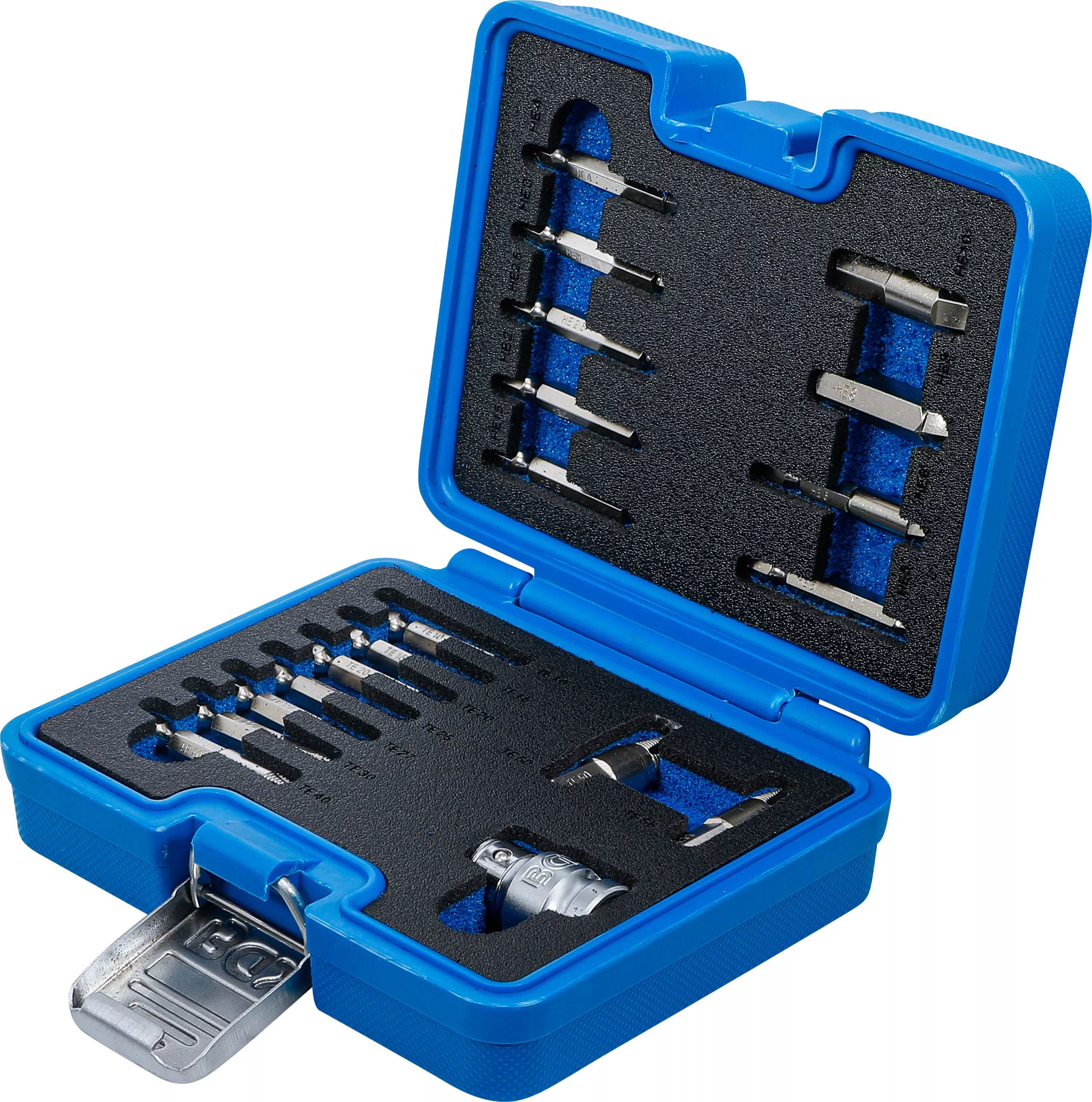 Set extractoare suruburi | pentru hexagon interior 1,5 - 10 mm / Profil T (pentru Torx) | T10 - T55 | 19 piese [3]