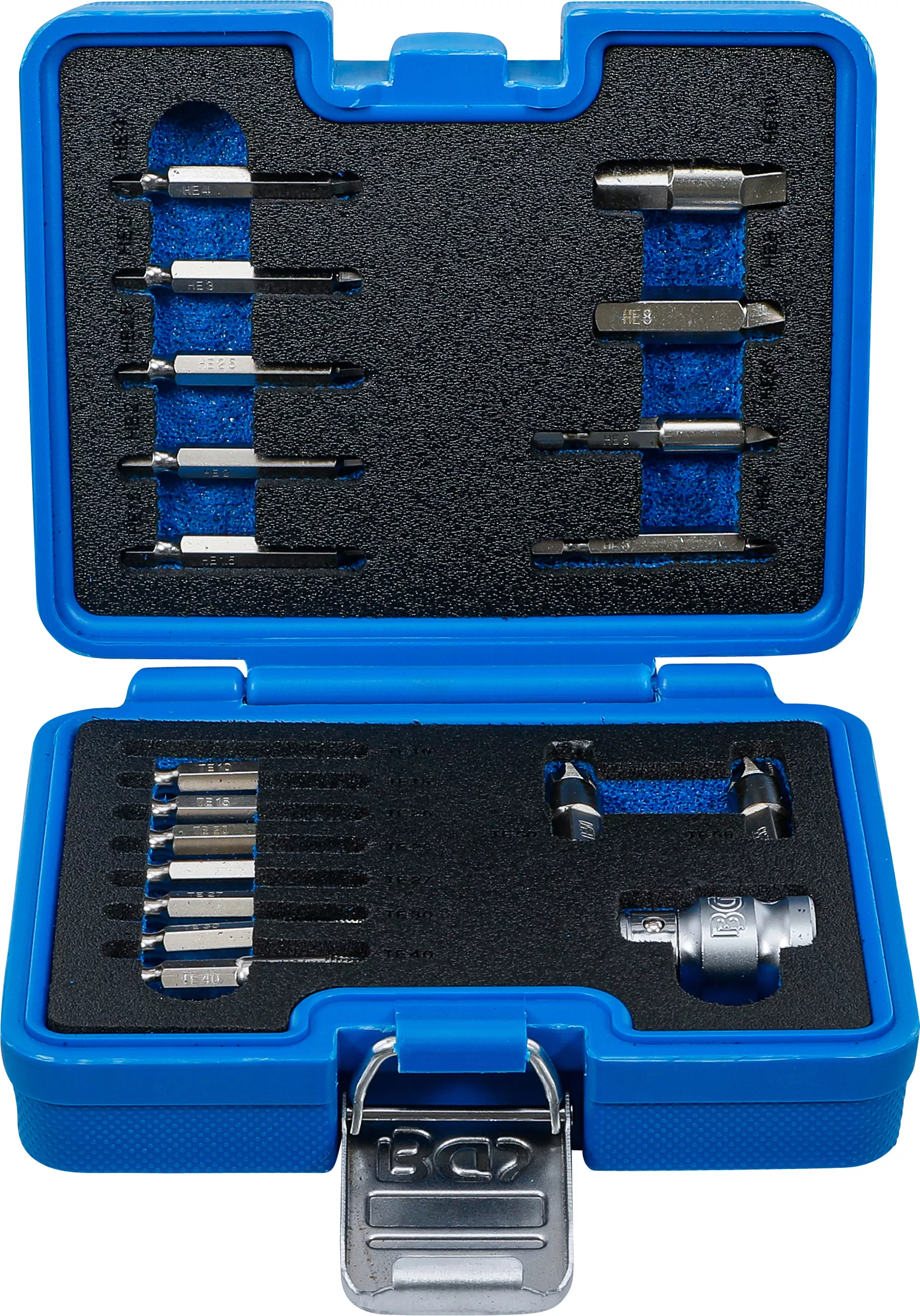 Set extractoare suruburi | pentru hexagon interior 1,5 - 10 mm / Profil T (pentru Torx) | T10 - T55 | 19 piese [1]