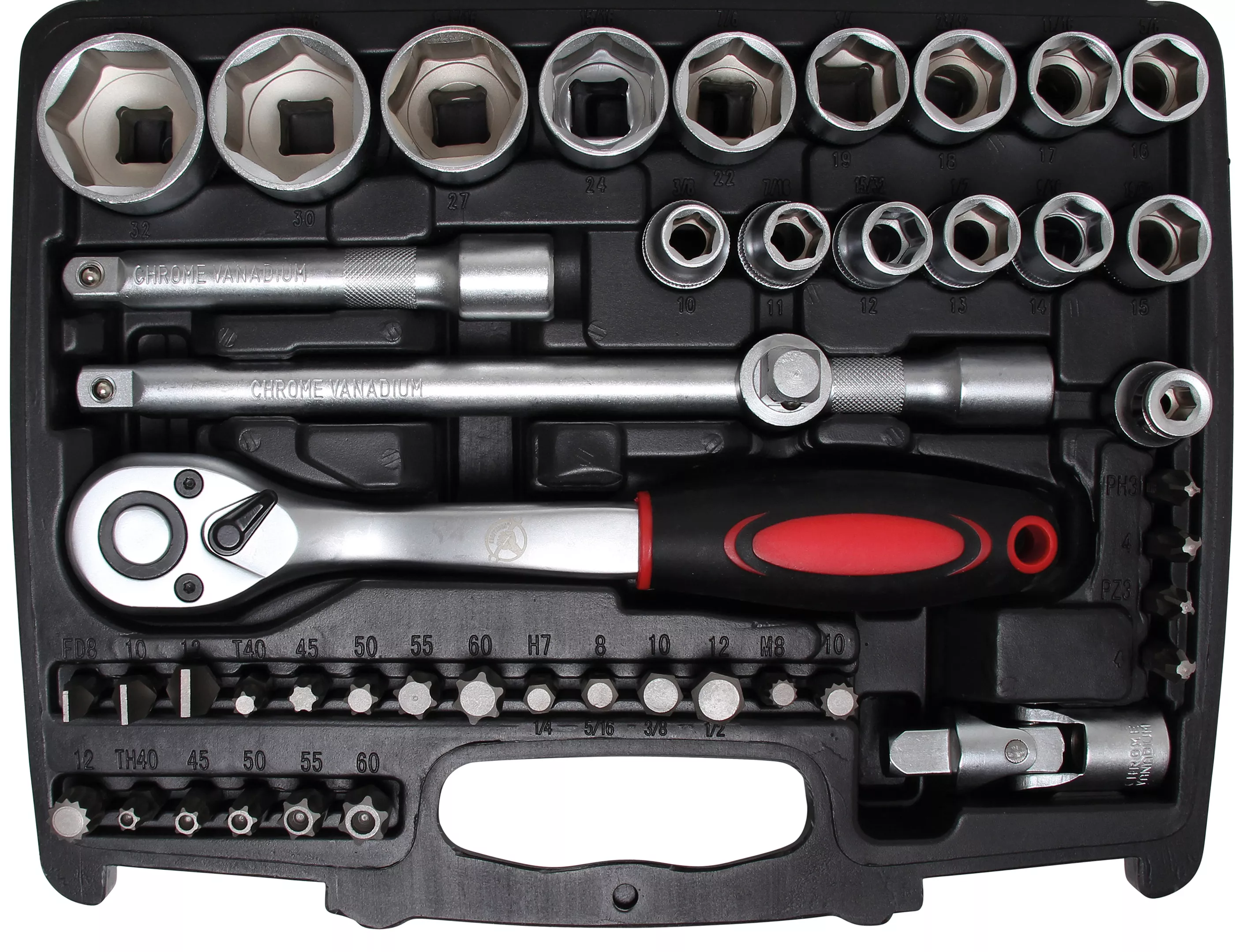 Set chei tubulare | Antrenare 6,3 mm (1/4") / 12,5 mm (1/2") | 174 piese [2]