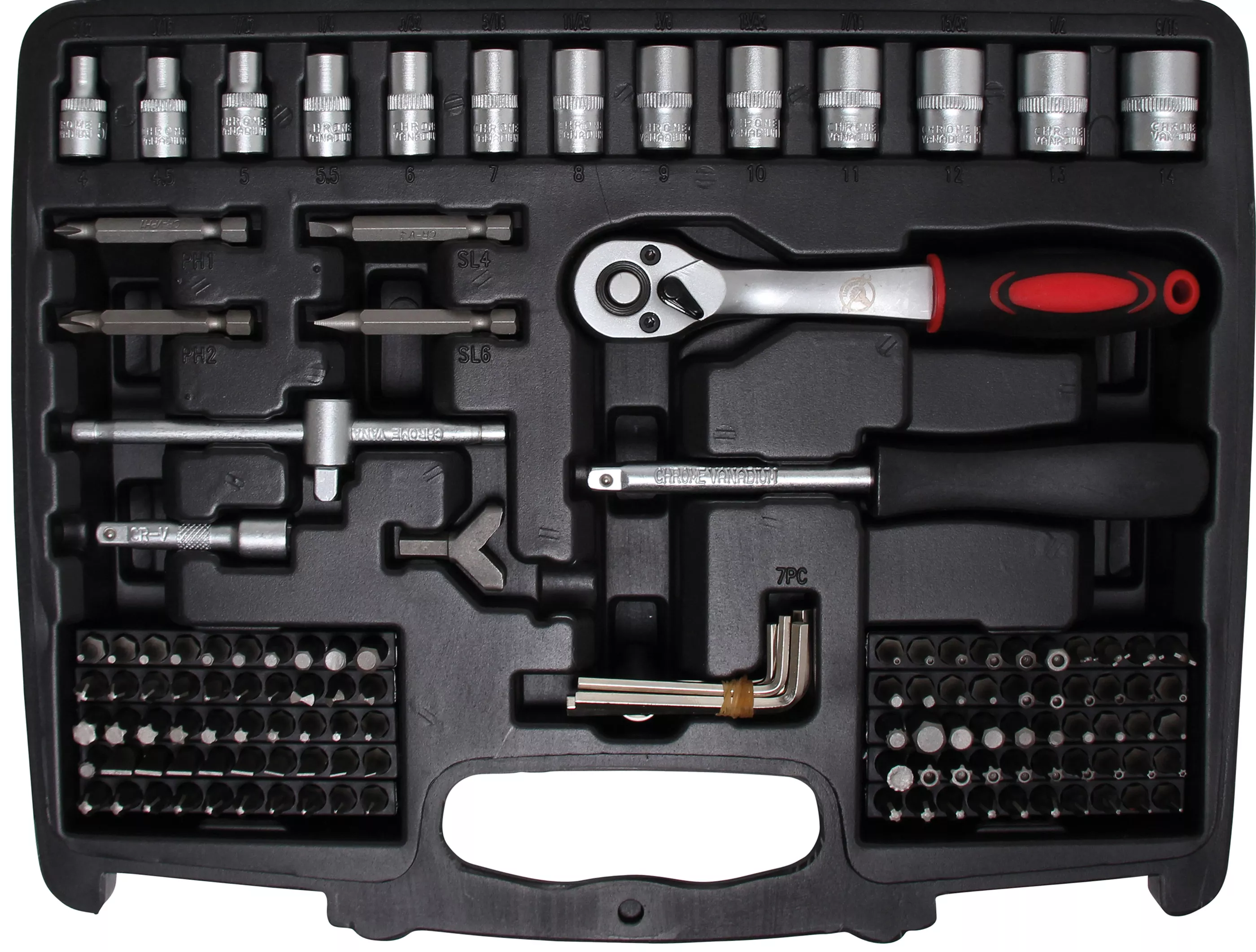 Set chei tubulare | Antrenare 6,3 mm (1/4") / 12,5 mm (1/2") | 174 piese [3]