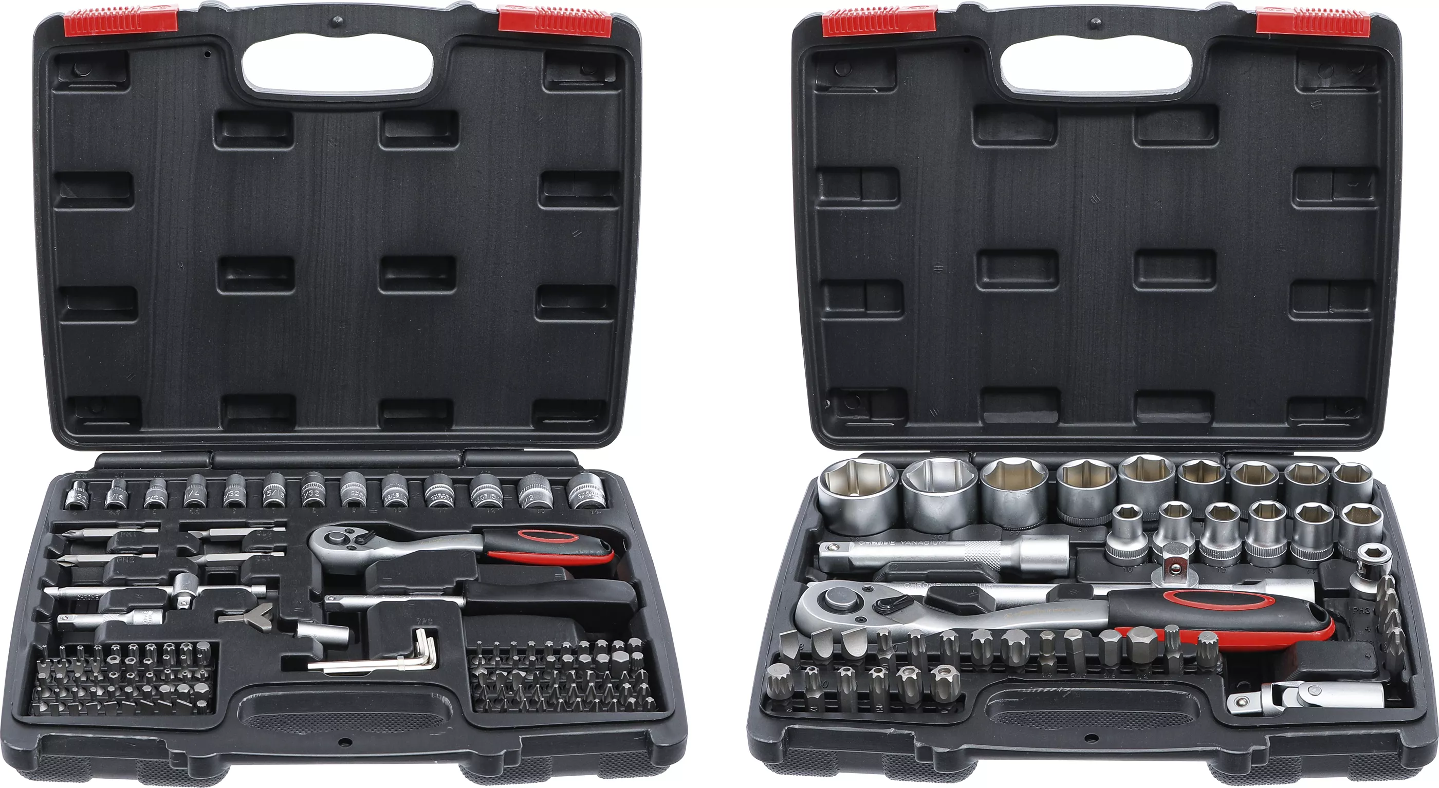Set chei tubulare | Antrenare 6,3 mm (1/4") + 12,5 mm (1/2") | Marimi in toli | 174 piese [1]