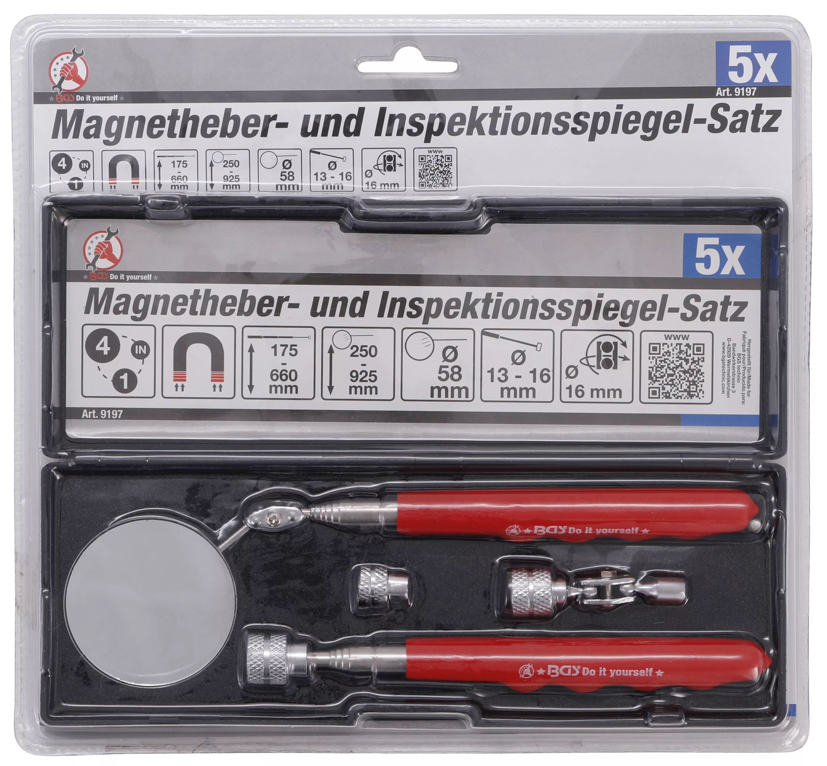 Set dispozitiv magnetic de ridicat si oglinda de inspectie | 4 piese [4]