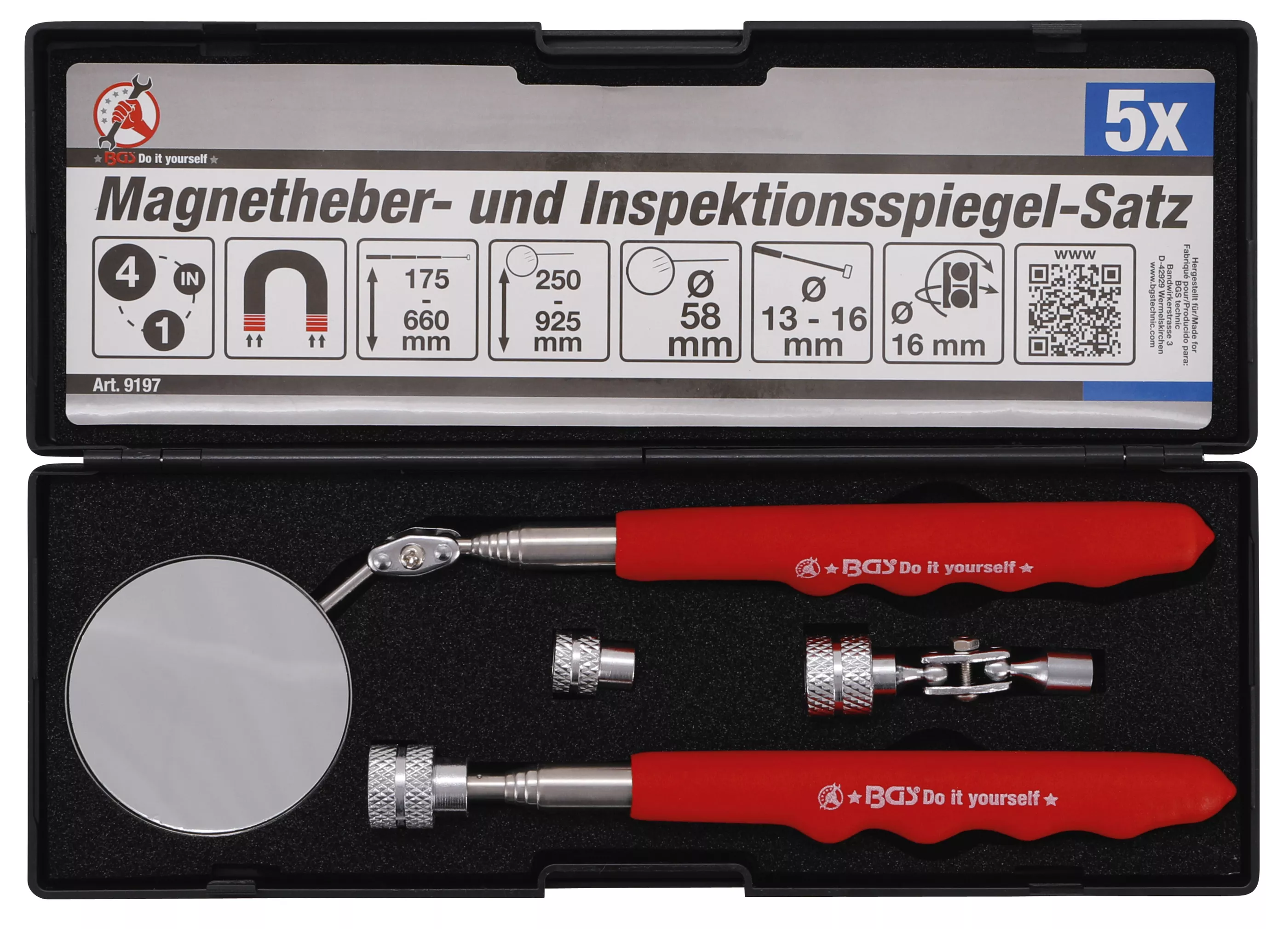 Set dispozitiv magnetic de ridicat si oglinda de inspectie | 4 piese [1]