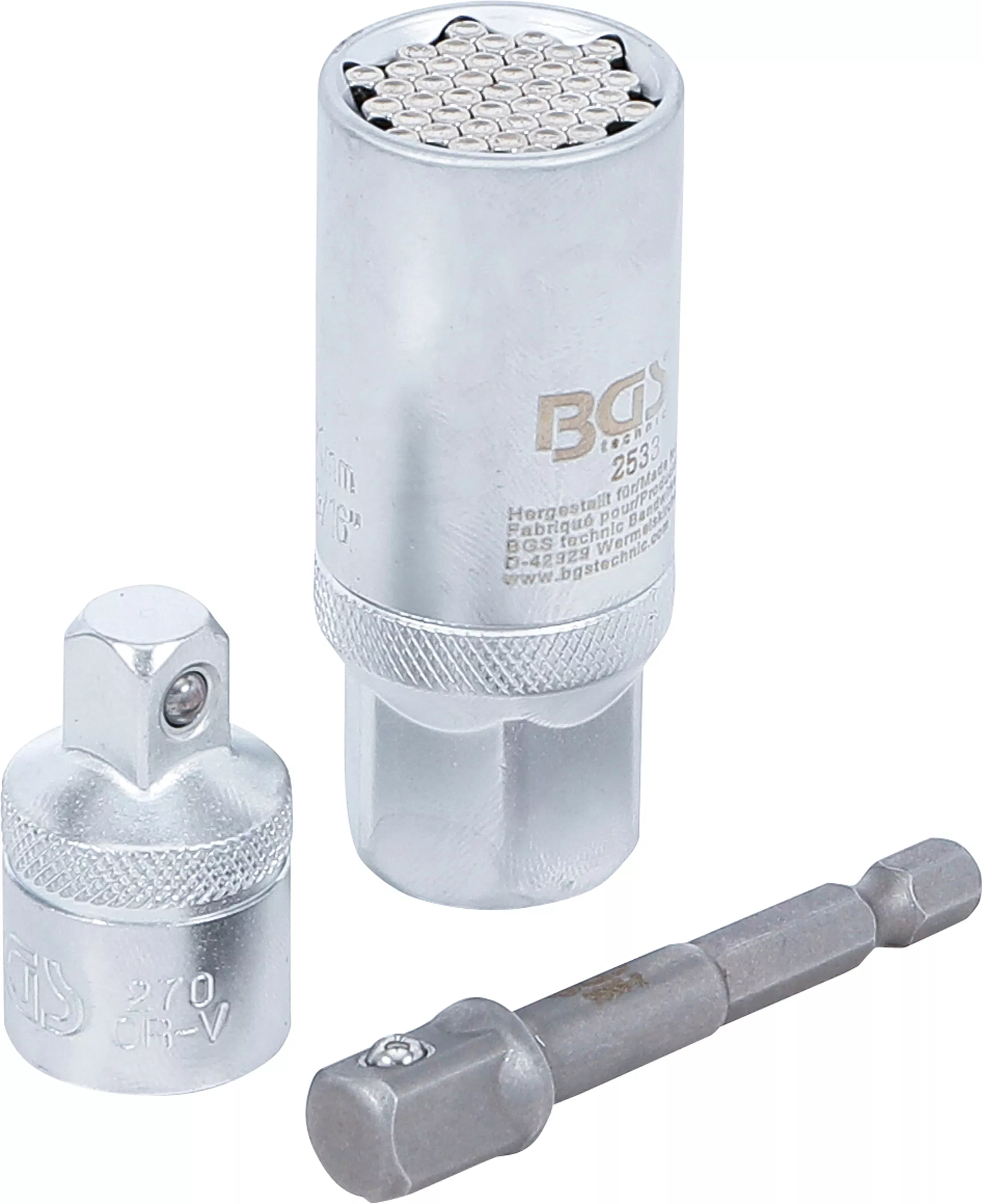 Cap cheie Multi cu set adaptoare | 10 mm (3/8") | 9 - 21 mm | 3 piese [1]