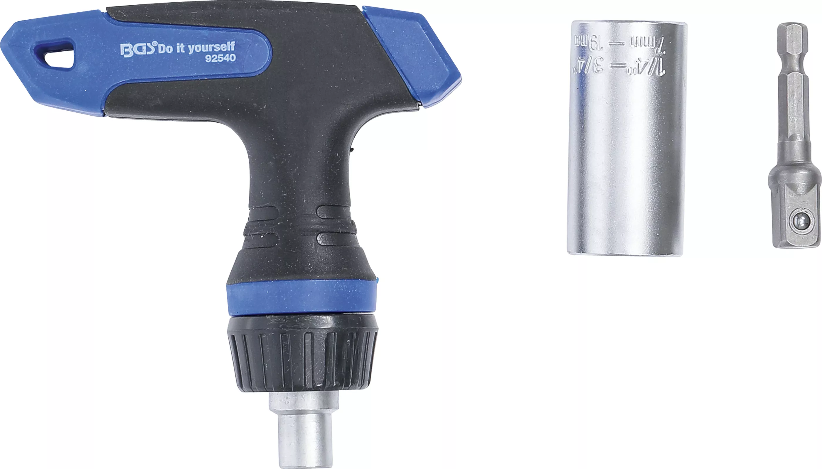 Cap cheie multiplu cu adaptor | cu maner in T cu clichet, comutabil | 3 piese [3]