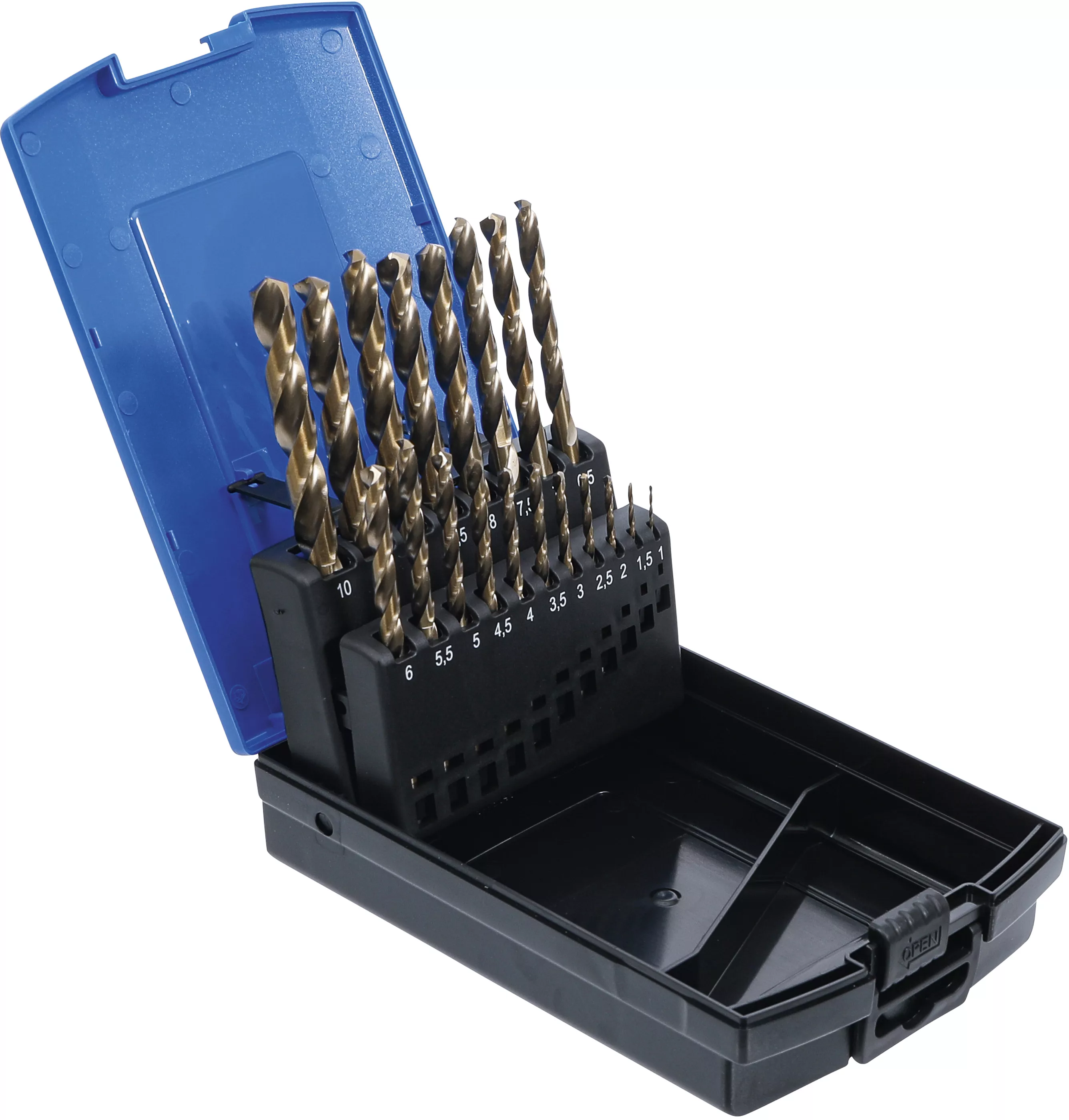 Set burghie spiralate | HSS-G M35 otel cu cobalt | 1 - 10 mm | 19 piese [2]