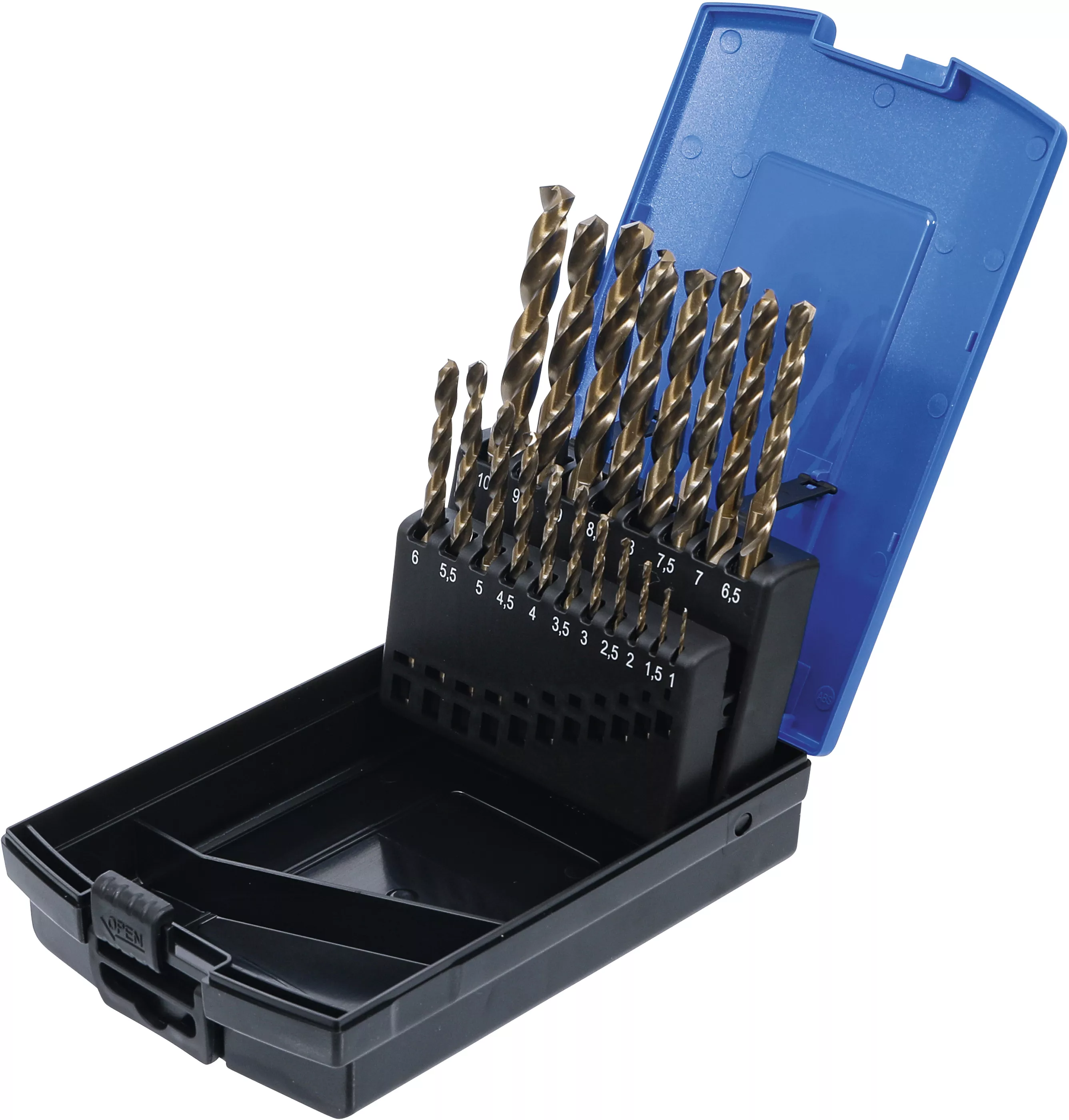 Set burghie spiralate | HSS-G M35 otel cu cobalt | 1 - 10 mm | 19 piese [3]