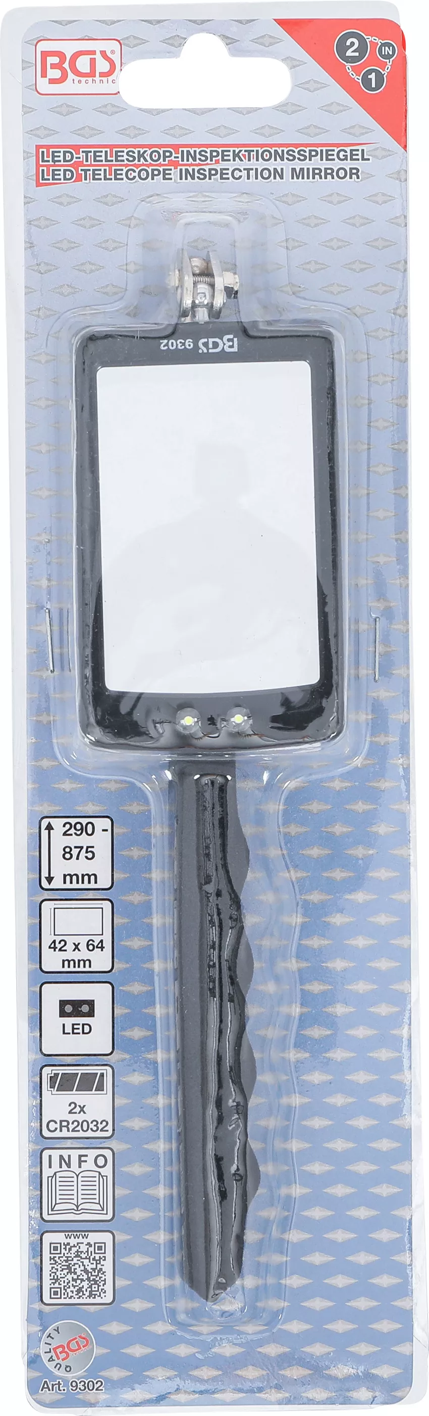 Oglinda telescopica de inspectie cu LED | 285 - 870 mm [5]
