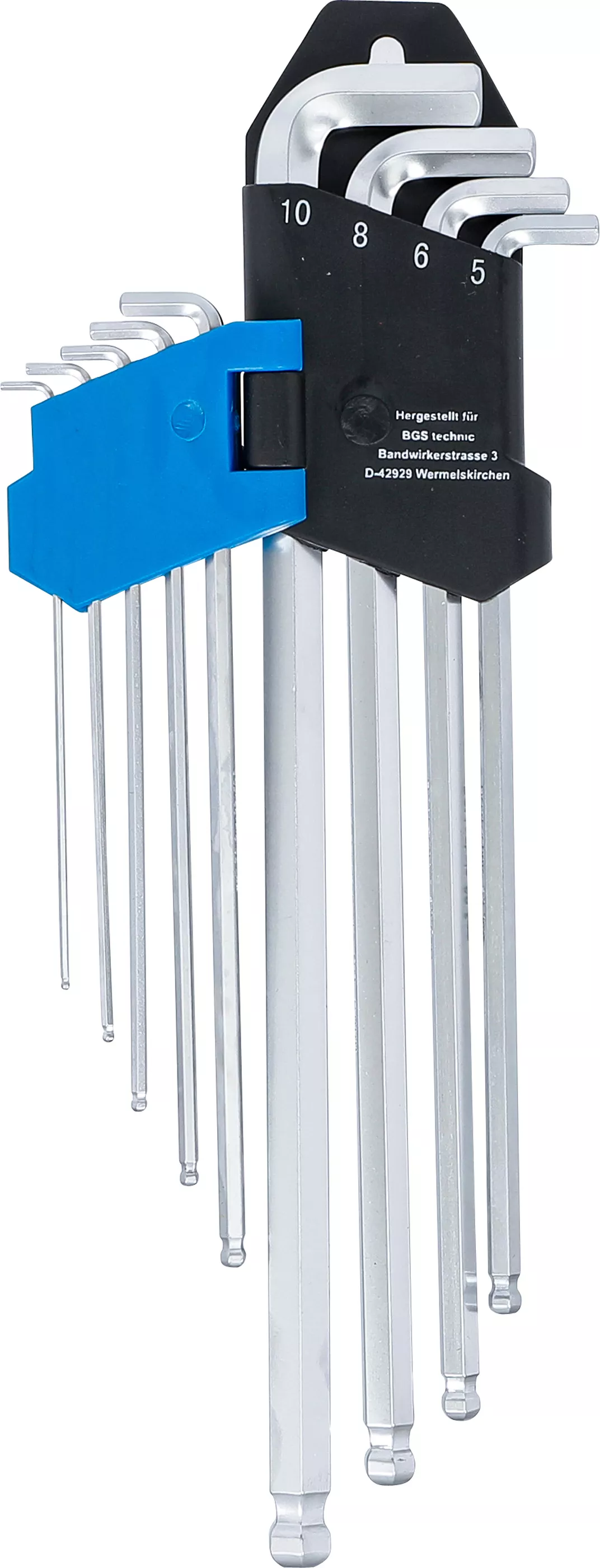 Set chei tip L | extra lungi + extra scurte | hexagon interior/hexagon interior cu cap sferic 1,5 - 10 mm | 9 piese [3]