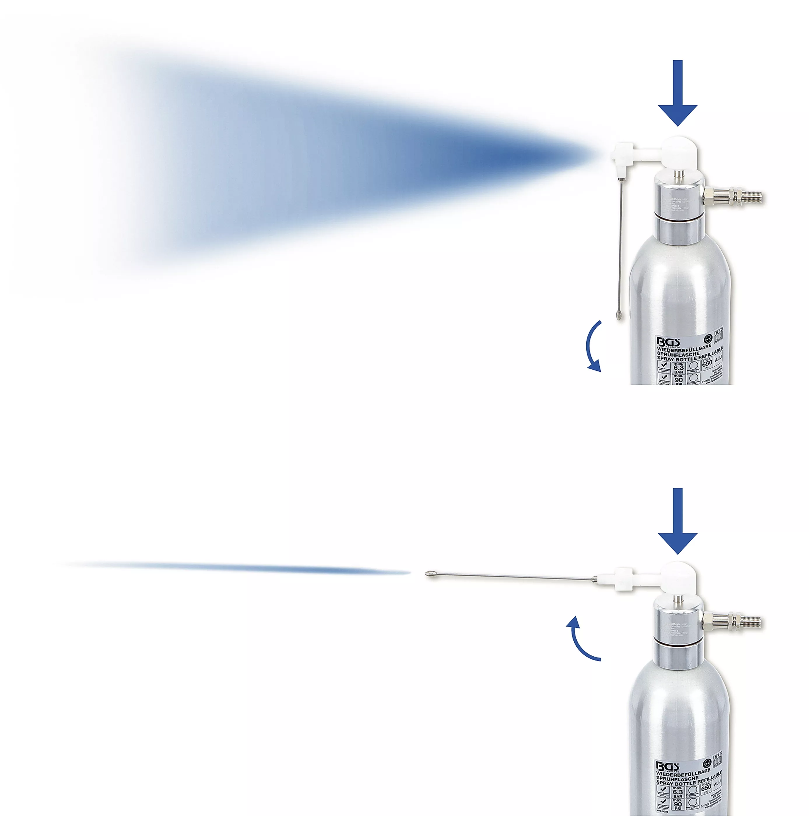 Butelie pulverizare cu aer comprimat | executie din aluminiu | 650 ml [2]