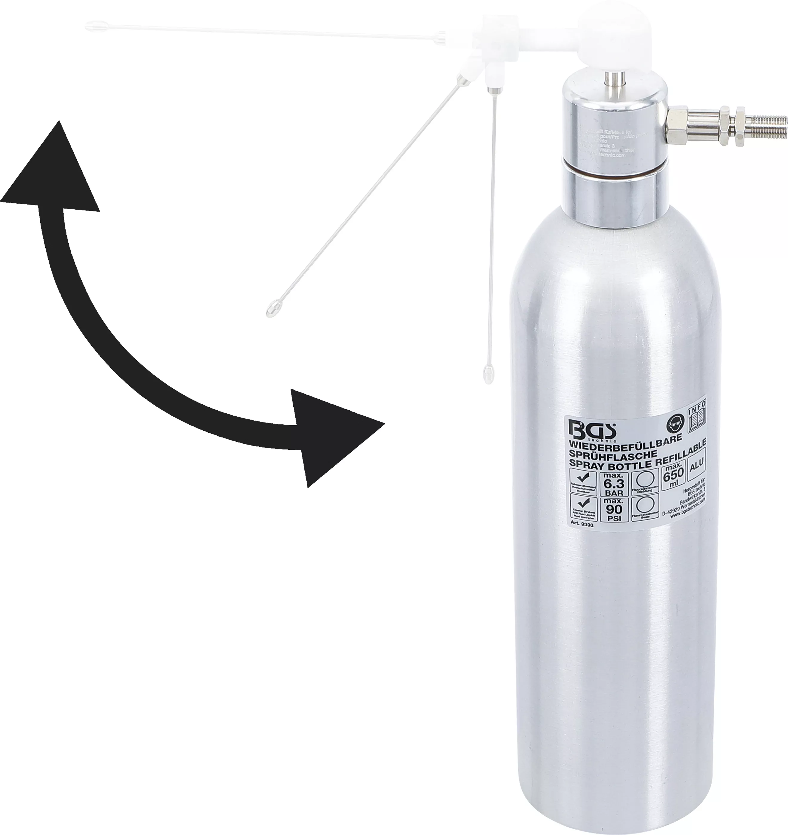 Butelie pulverizare cu aer comprimat | executie din aluminiu | 650 ml [3]