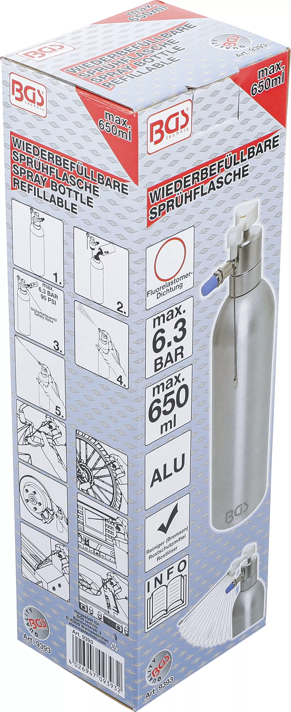 Butelie pulverizare cu aer comprimat | executie din aluminiu | 650 ml [4]
