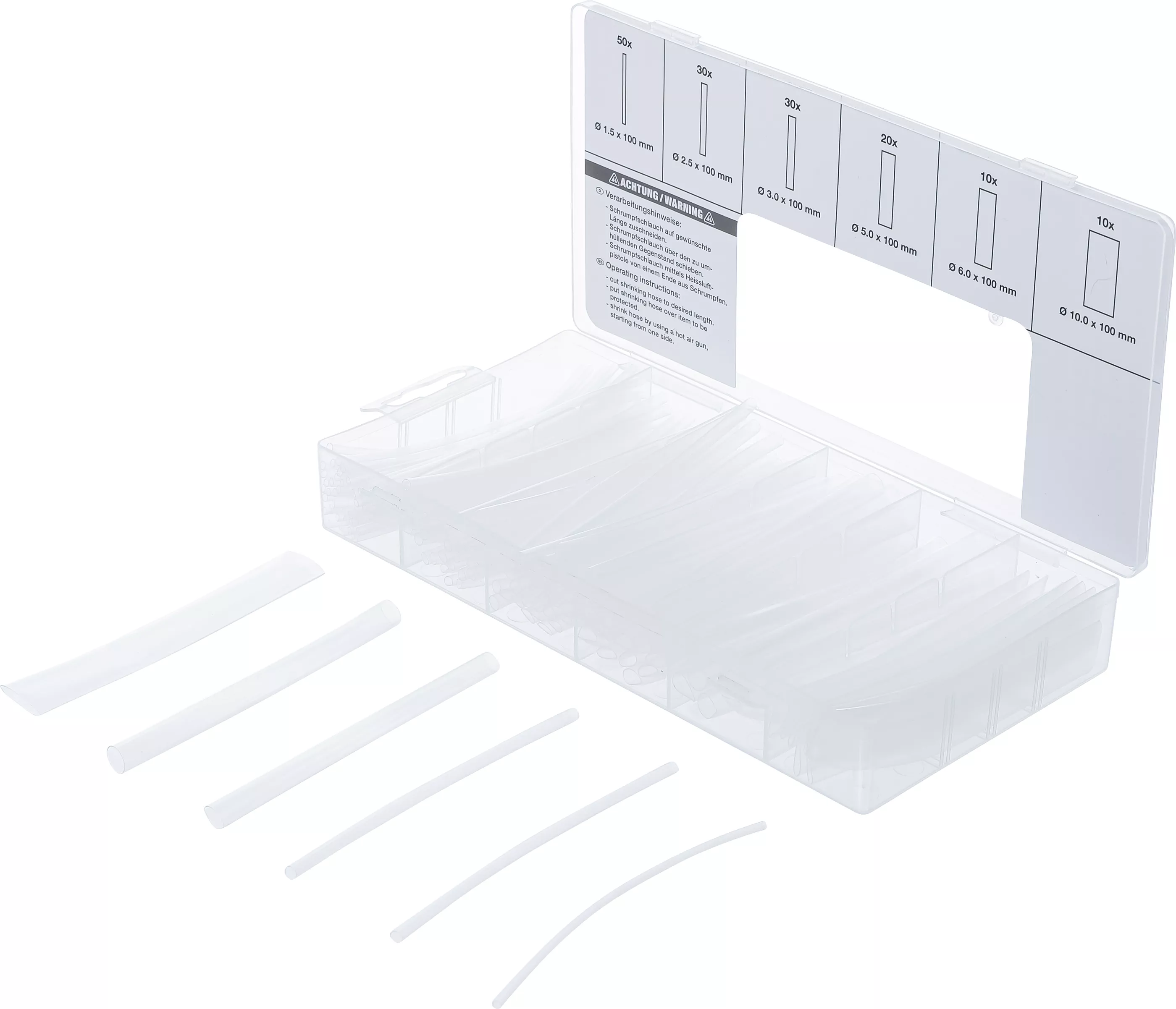 Sortiment furtunuri contractabile | transparent | 150 piese [1]