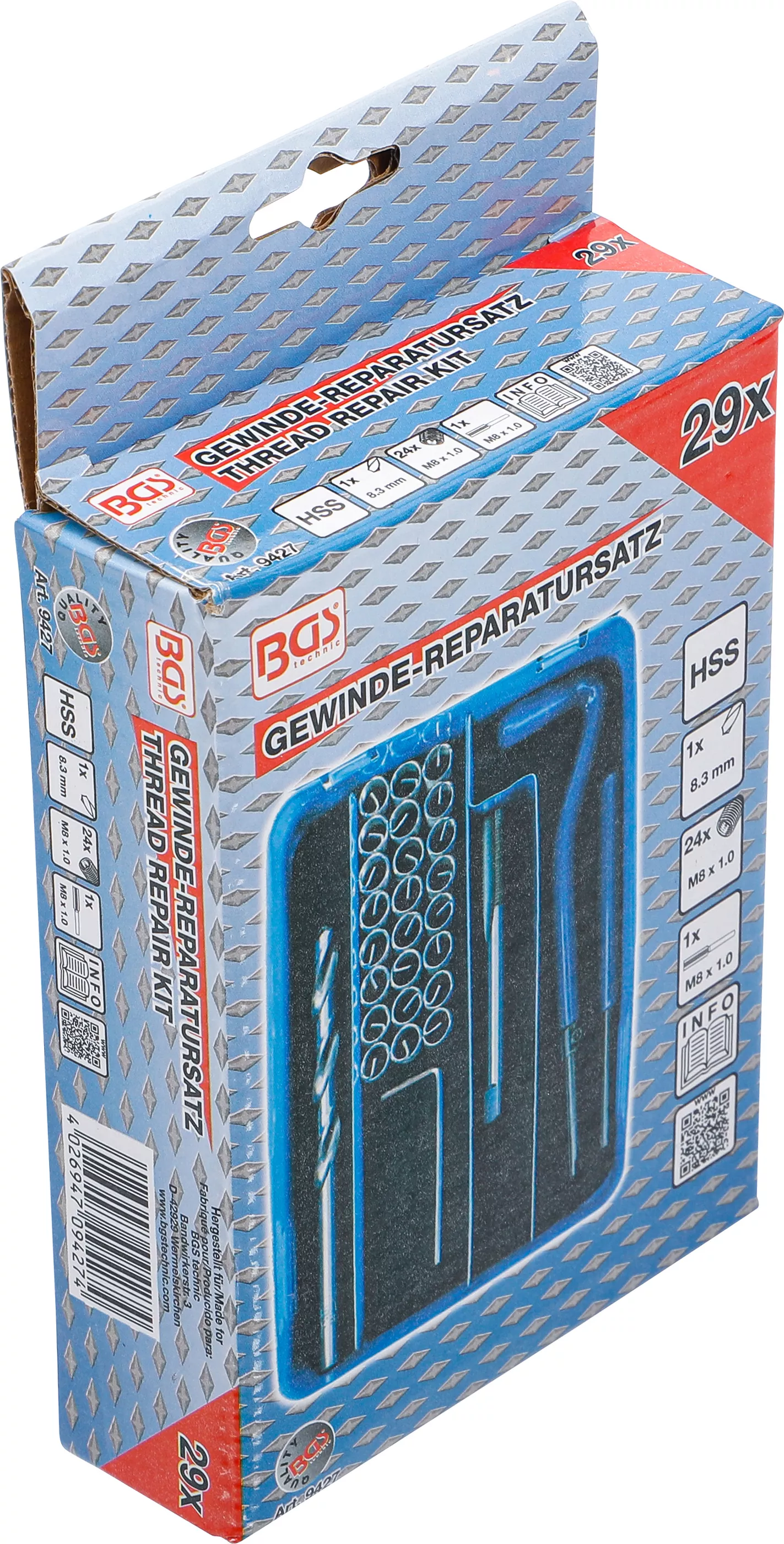 Set reparatie filete | M8 x 1,0 mm | 29 piese [6]