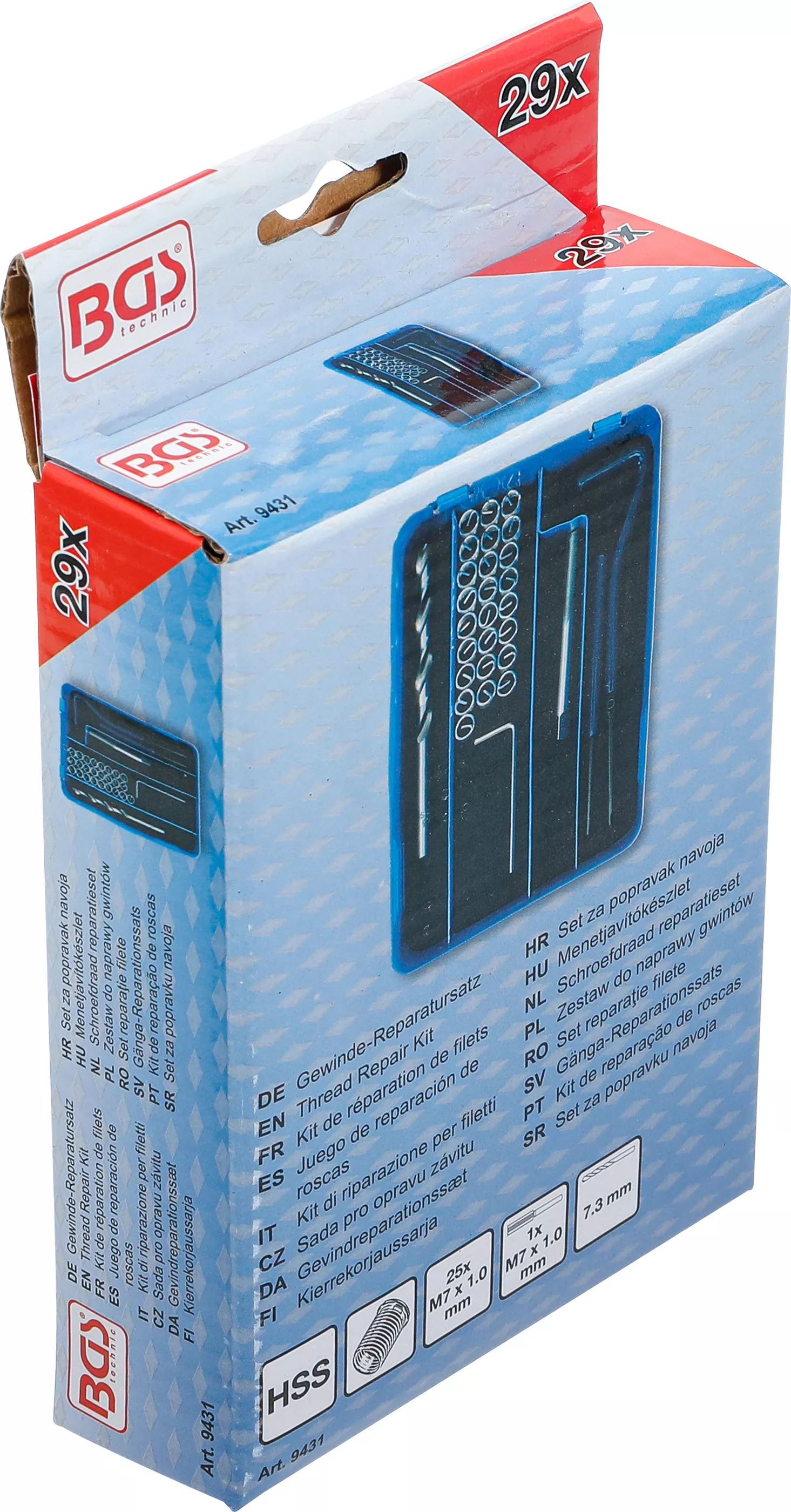 Set reparatie filete | M7 x 1,0 mm | 29 piese [6]