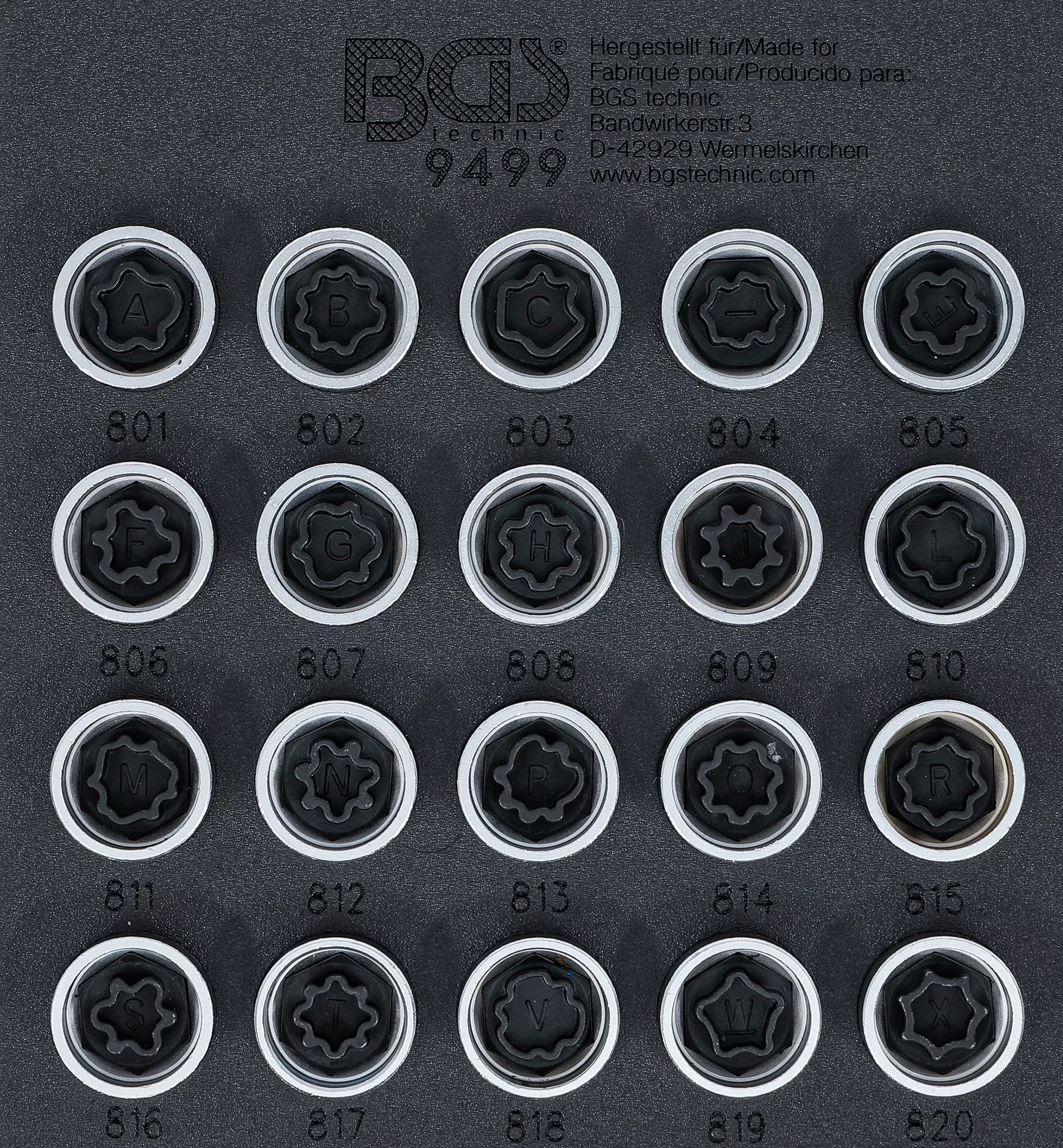 Suport organizator pentru carucior 1/6: Set chei desfacut antifurt pentru Audi | 20 piese [1]