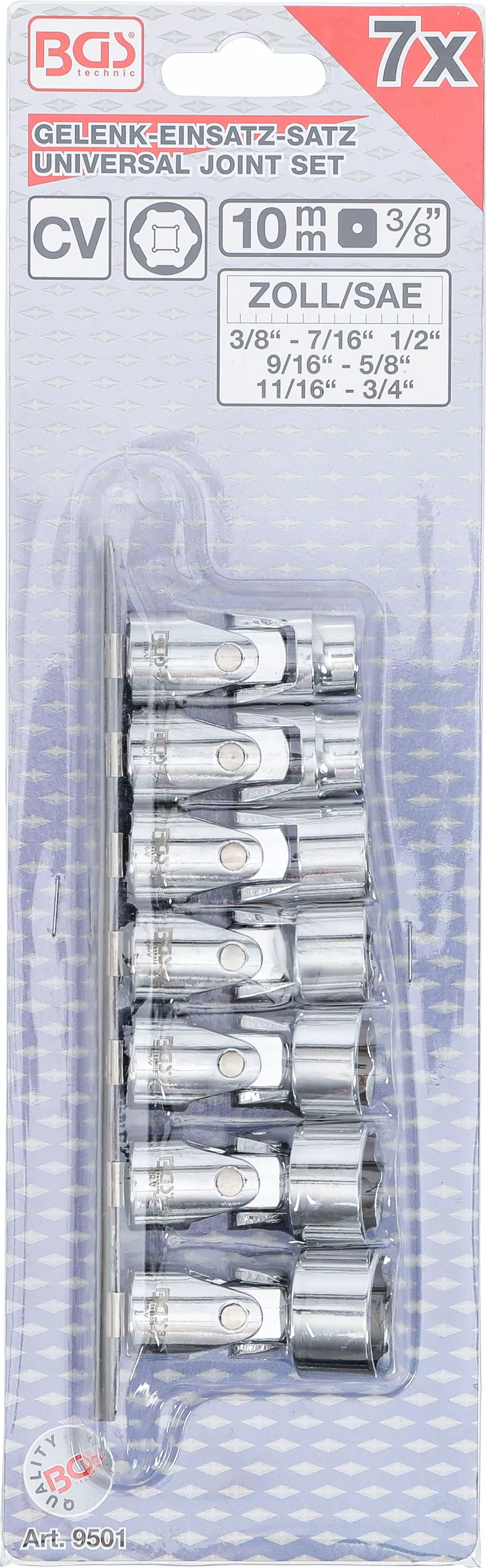 Set chei tubulare articulate | 10 mm (3/8") | 3/8" - 3/4" | Marimi in toli | 7 piese [4]