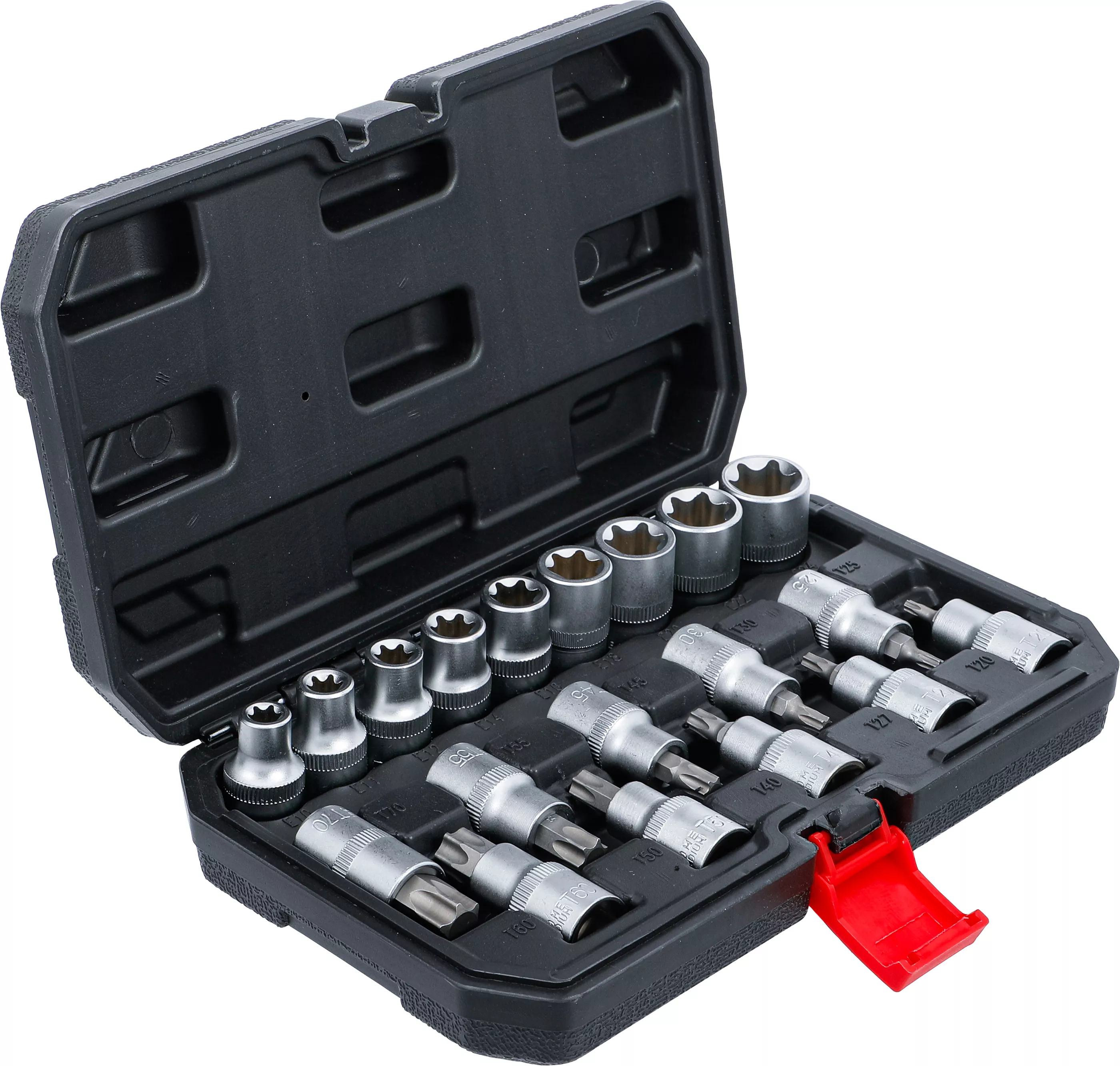 Set biti / chei tubulare | Antrenare hexagon interior 12,5 mm (1/2") | Profil T (pentru Torx) / Profil E | 19 piese [2]
