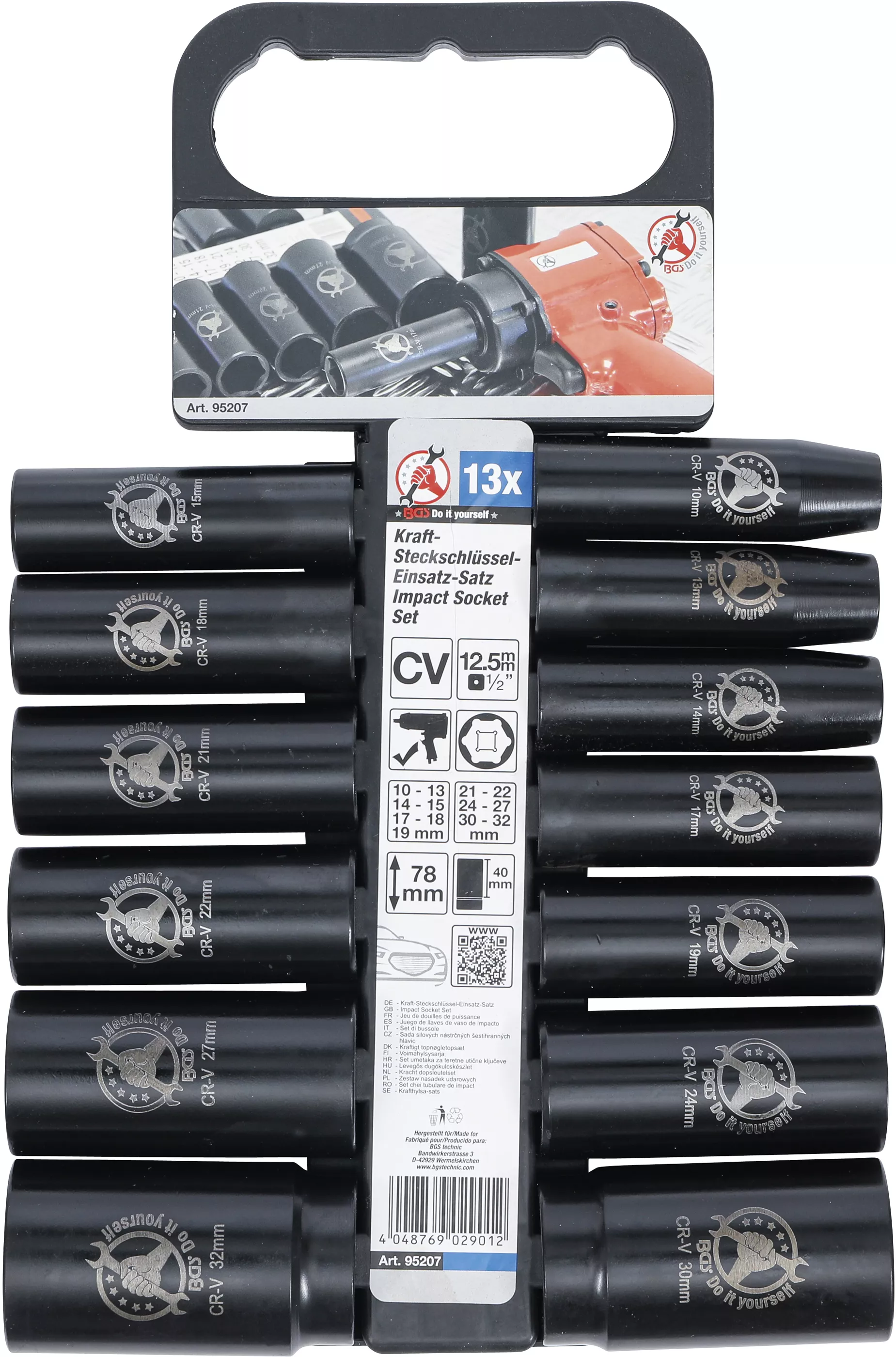 Set chei tubulare de impact | Antrenare 12,5 mm (1/2") | 10 - 32 mm | 13 piese [5]