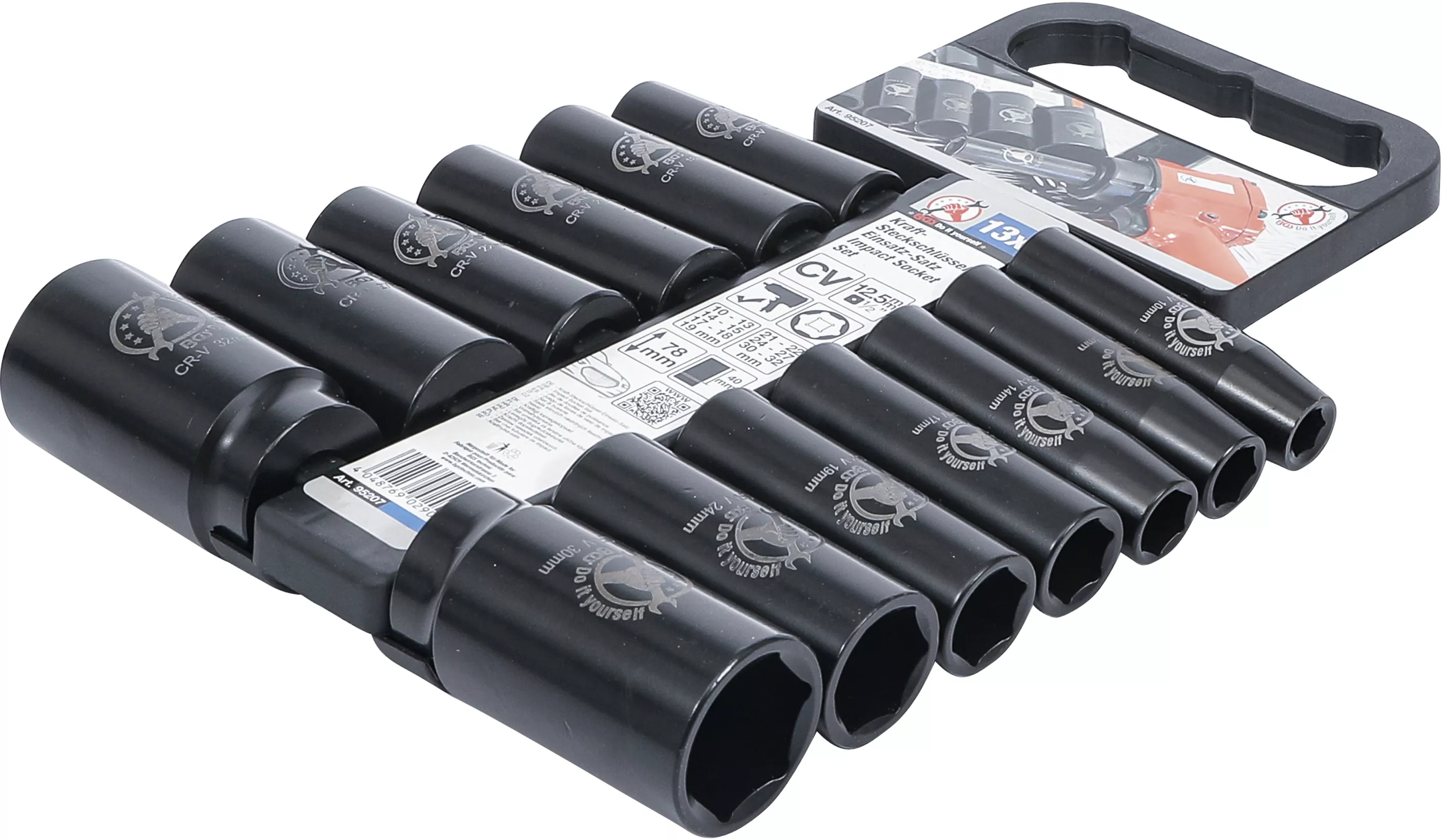 Set chei tubulare de impact | Antrenare 12,5 mm (1/2") | 10 - 32 mm | 13 piese [1]