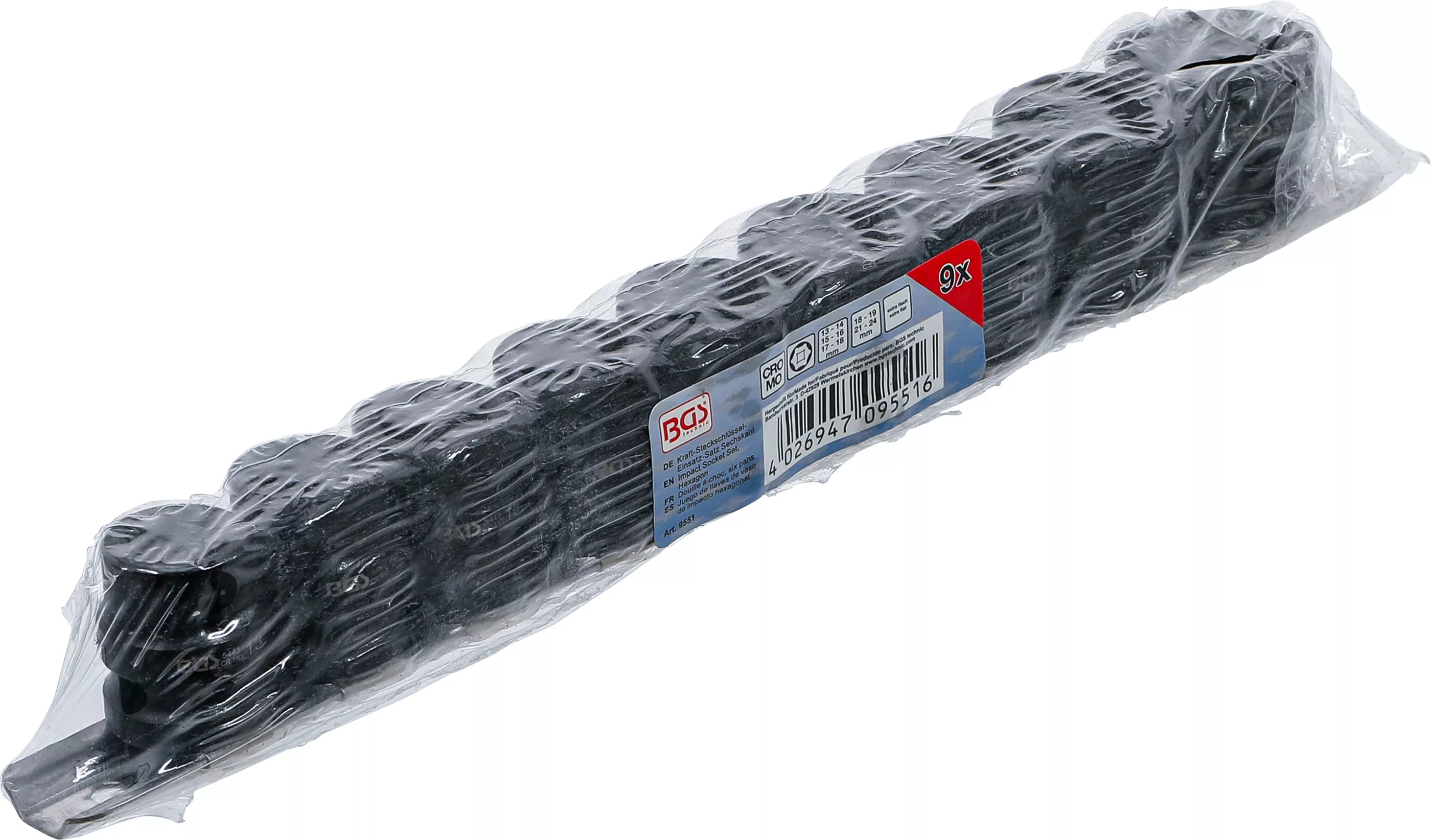 Set chei tubulare de impact 6 colturi, extra plate | 12,5 mm (1/2") | 13 - 24 mm | 9 piese [4]