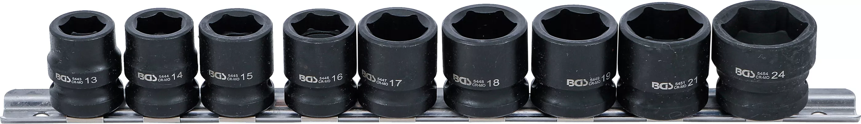 Set chei tubulare de impact 6 colturi, extra plate | 12,5 mm (1/2") | 13 - 24 mm | 9 piese [1]