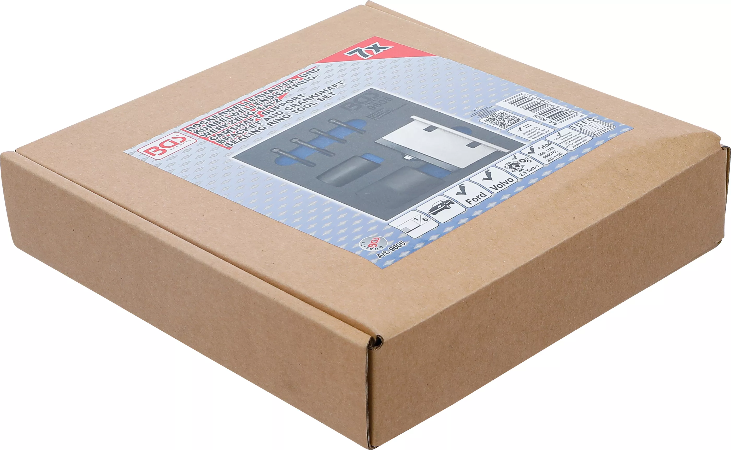 Suport organizator pentru carucior 1/6: Dispozitiv prindere axe cu came si set unelte pentru inel etansare arbore cotit | pentru Ford, Volvo 2.5 Turbo [3]