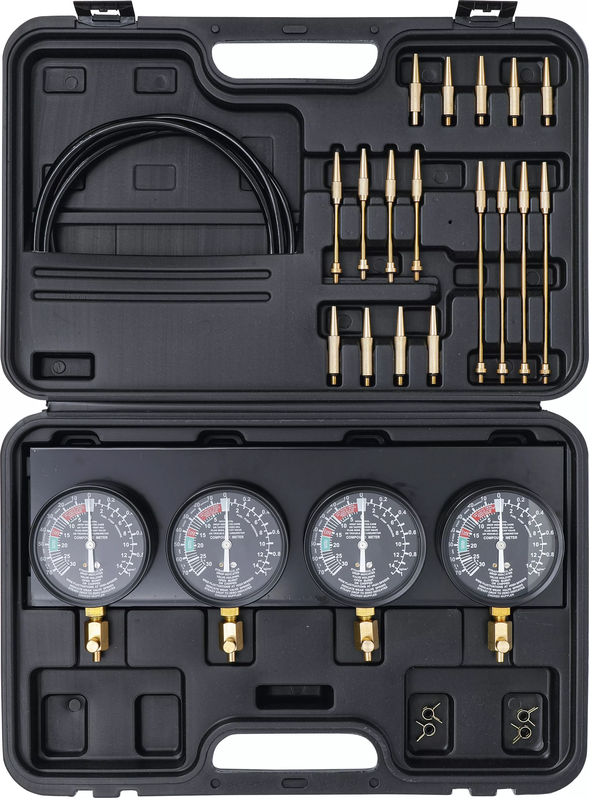 Aparat testare carburator sincron | cu 4 cadrane de sincronizare | 26 piese [4]