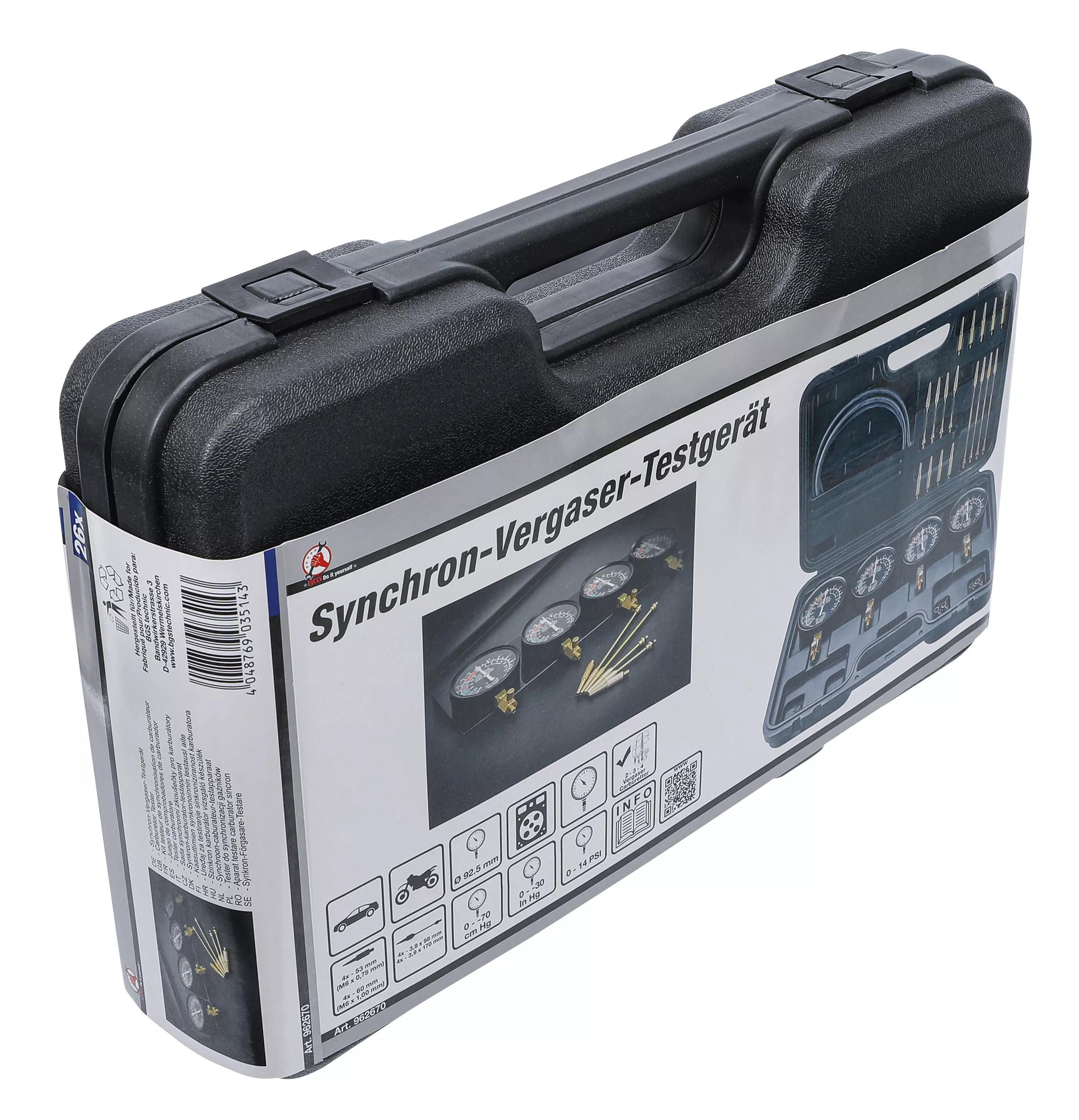 Aparat testare carburator sincron | cu 4 cadrane de sincronizare | 26 piese [6]